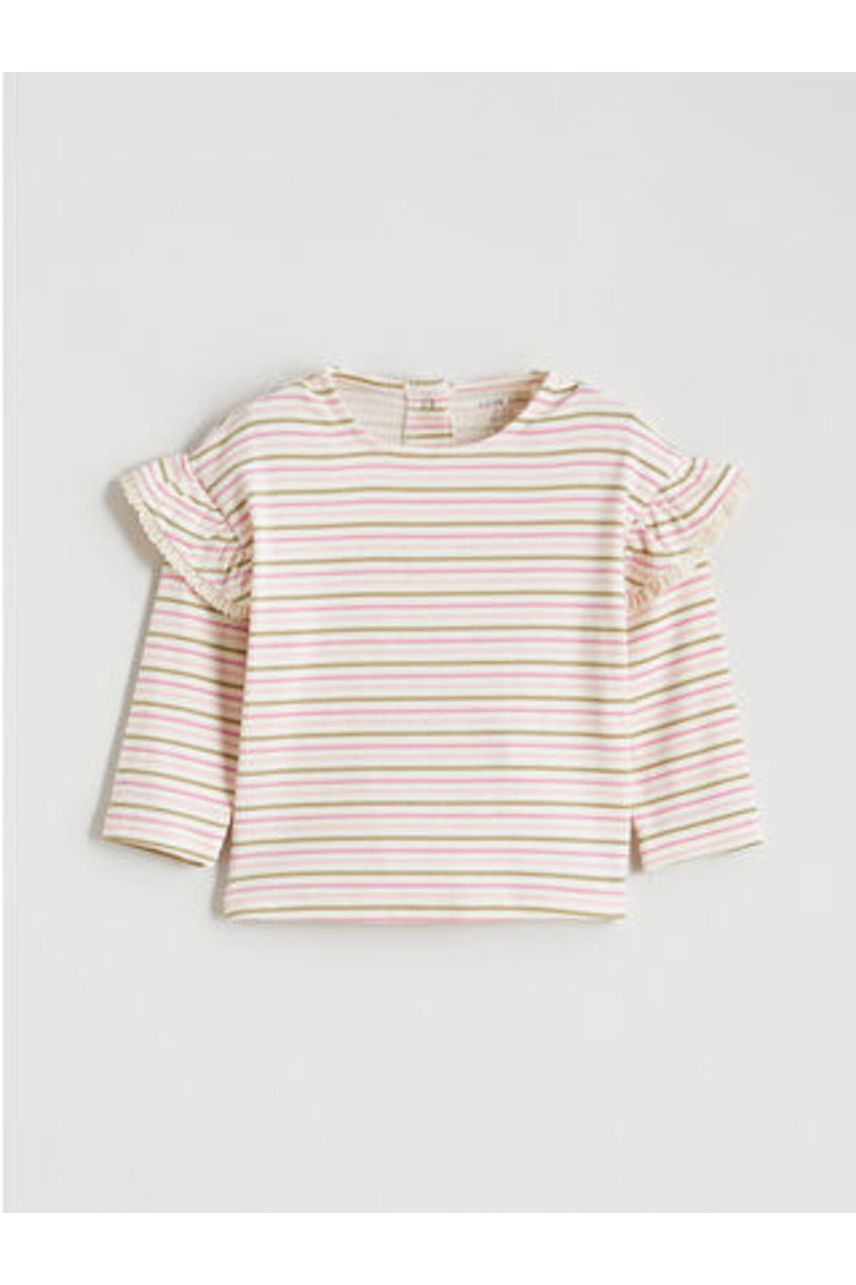 LC Waikiki LCW babyPembe Bisiklet Yaka Çizgili Kız Bebek Bluz fotoğrafı 2 (önizleme)