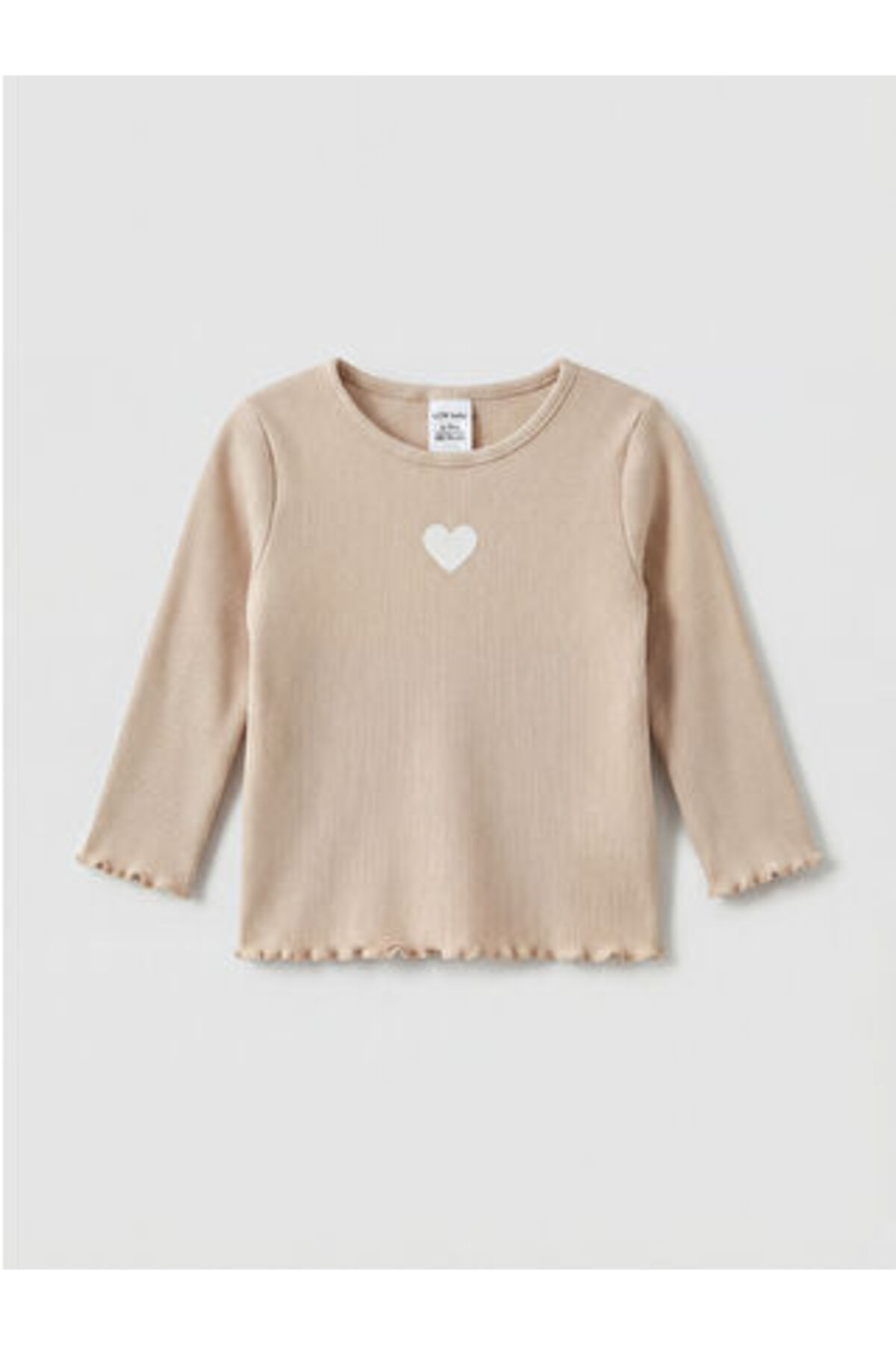 LC Waikiki LCW babyBej Bisiklet Yaka Kalp Baskılı Kız Bebek Bluz fotoğrafı 2 (önizleme)