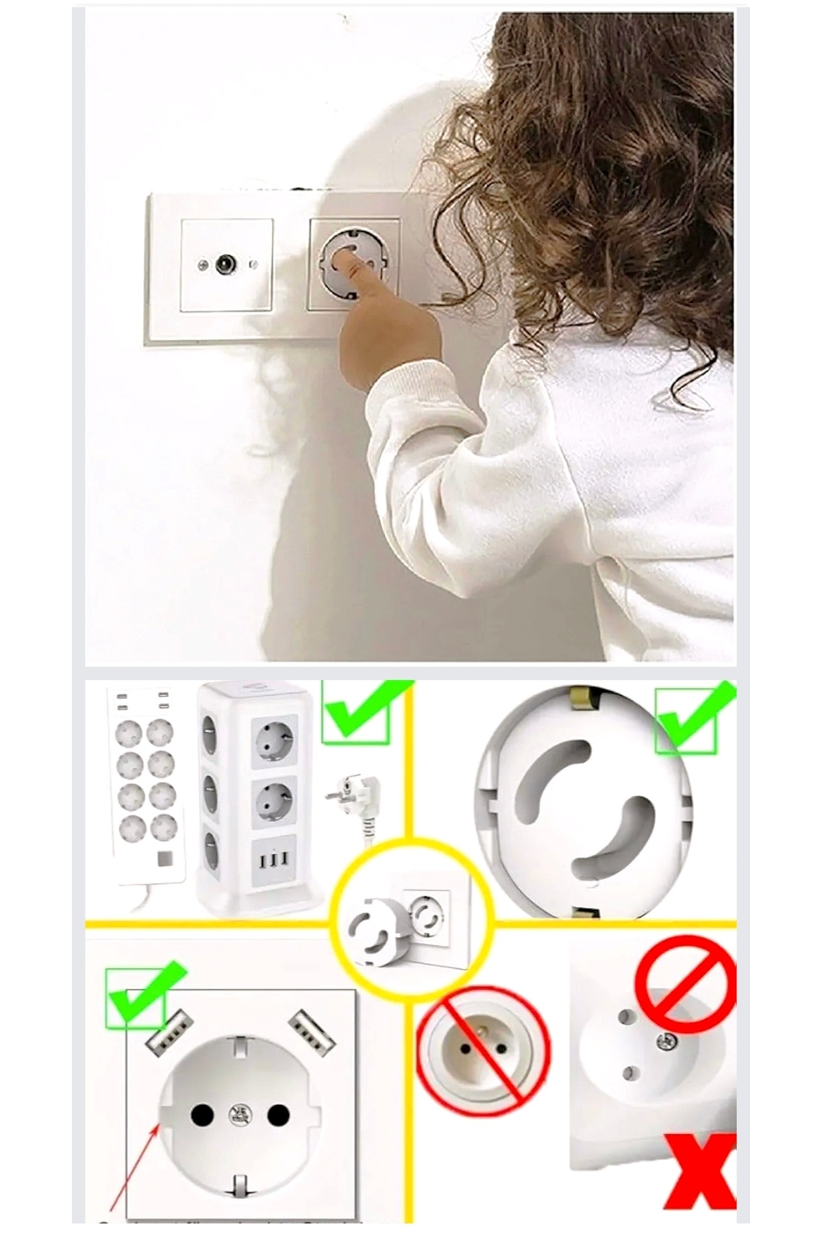 Bebek 3’lü Güvenlik Seti | Priz Koruyucu + Köşe Koruyucu + Kapı Stoperi fotoğrafı 2 (önizleme)