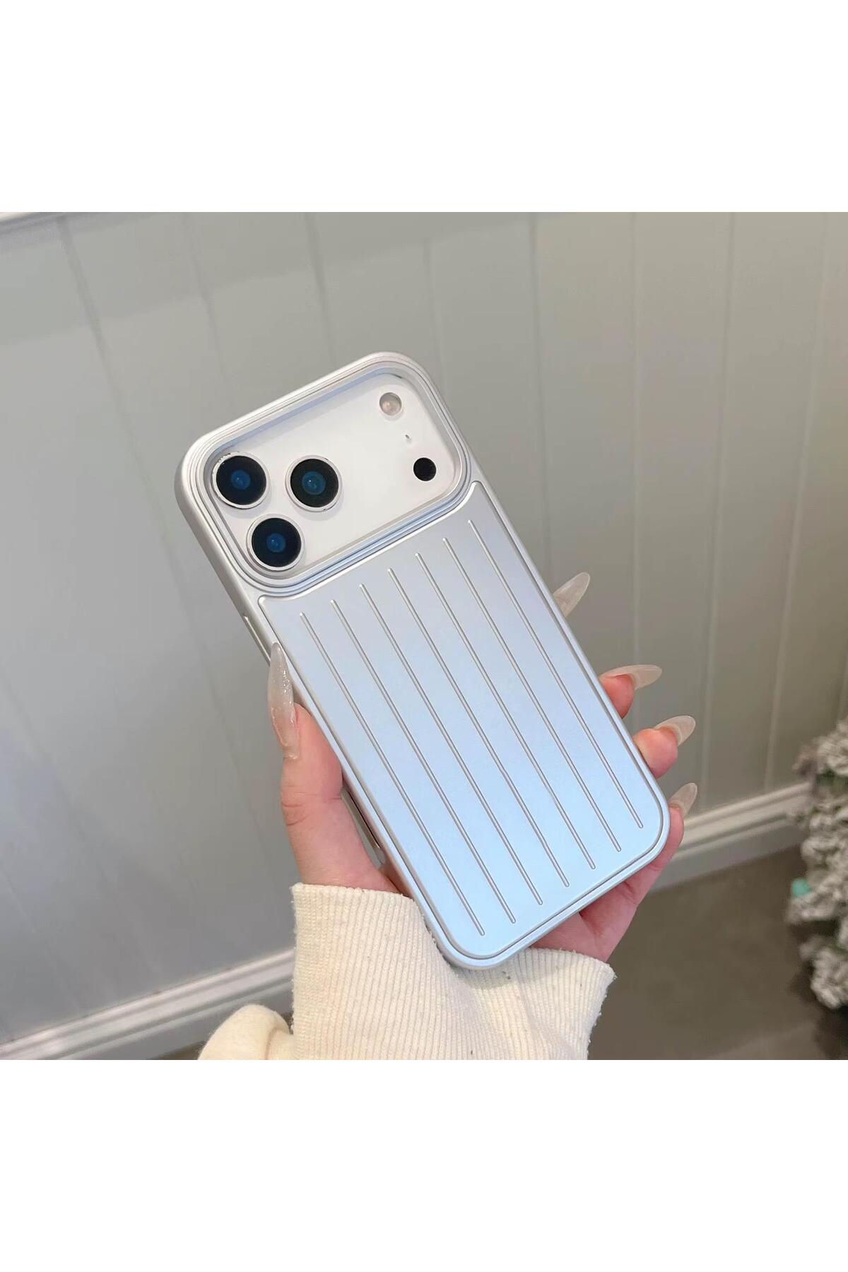 Noppax İphone 17 Pro Max Uyumlu Rimowa Çizgili Premium Kılıf Arka