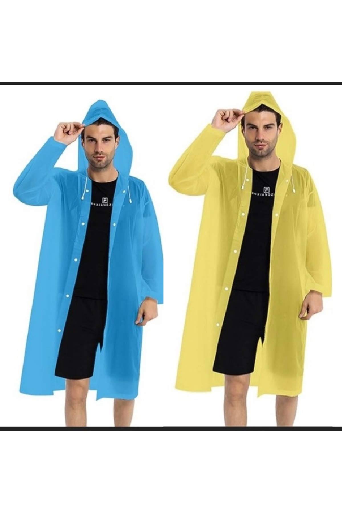 Eva Paratik Unisex Yağmurluk İkili Spor Yağmurluk Sarı Lacivet İki Adet — مشکی TAKIMYAĞMURLUK