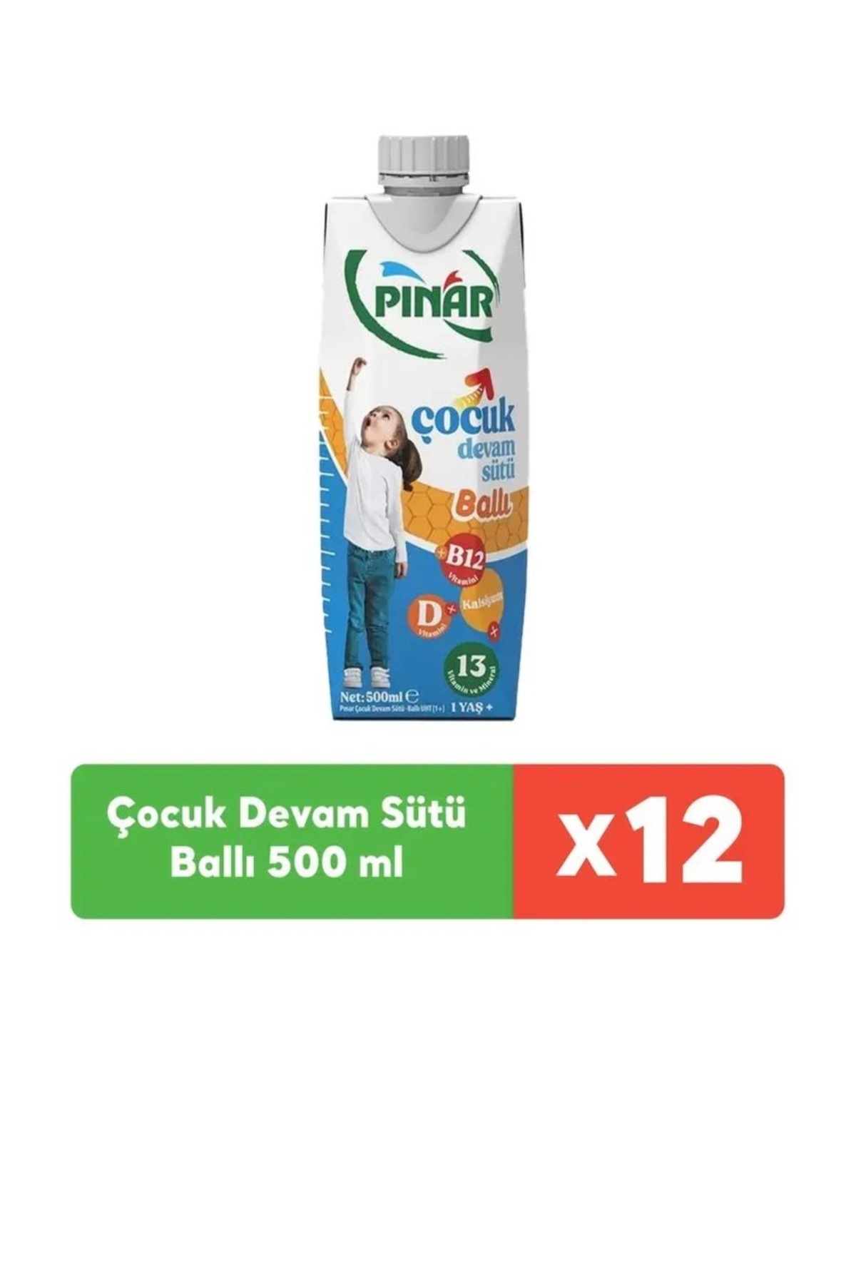 DİĞER1111 Pınar Çocuk Devam Sütü Ballı 500 ml x 12 Adet fotoğrafı 2 (önizleme)