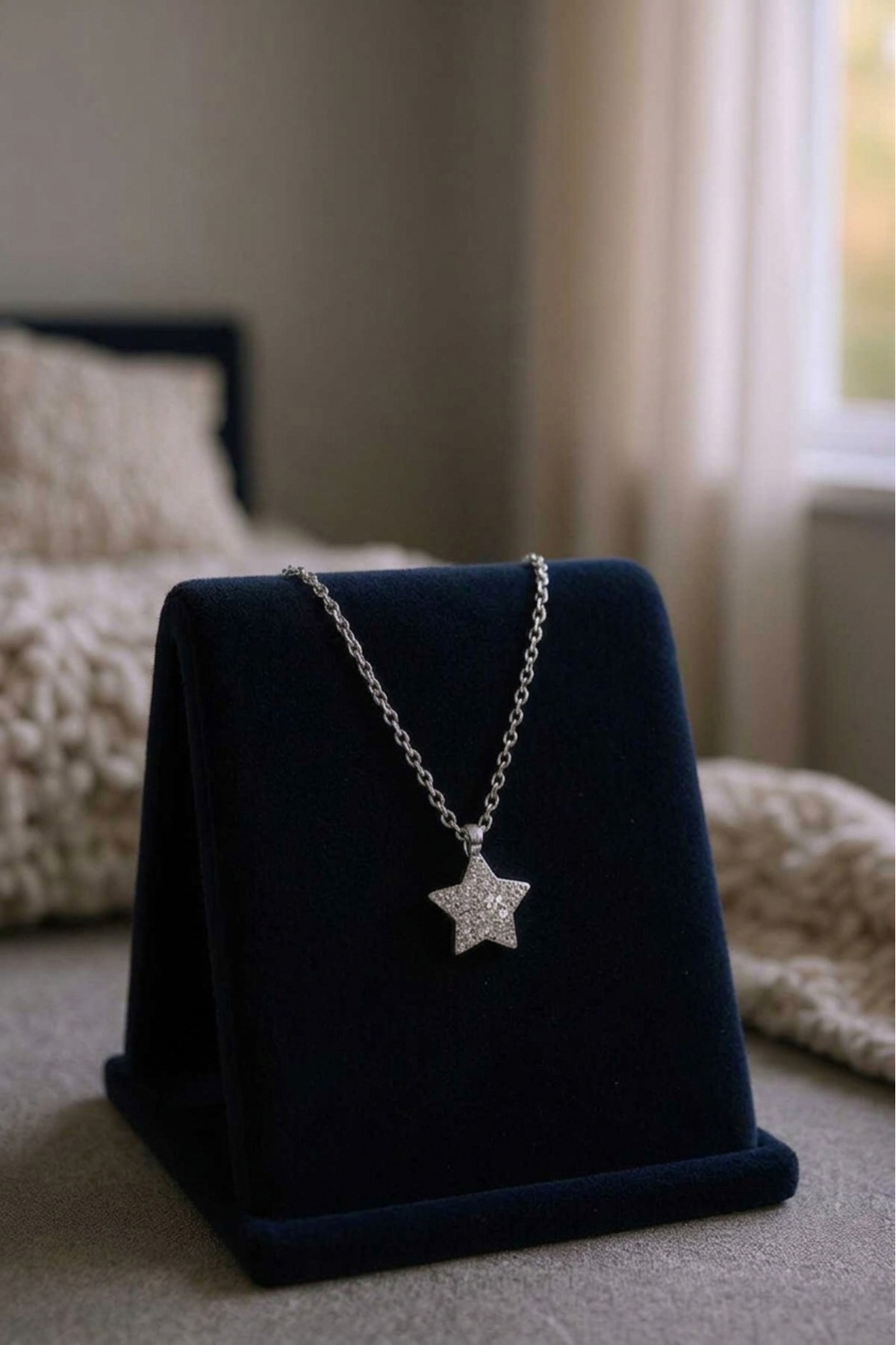 Women's Steel Mini Star Necklace - Silver Color - (WITH SURPRISE GIFT)