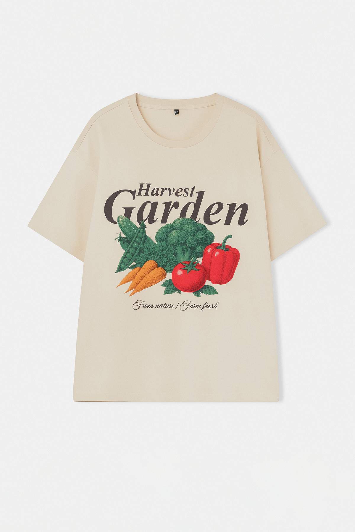 Trendyolmilla Curve Taş %100 Süprem Baskılı Oversize/Rahat Kesim Örme Büyük Beden T-Shirt TBBSS25BF00082