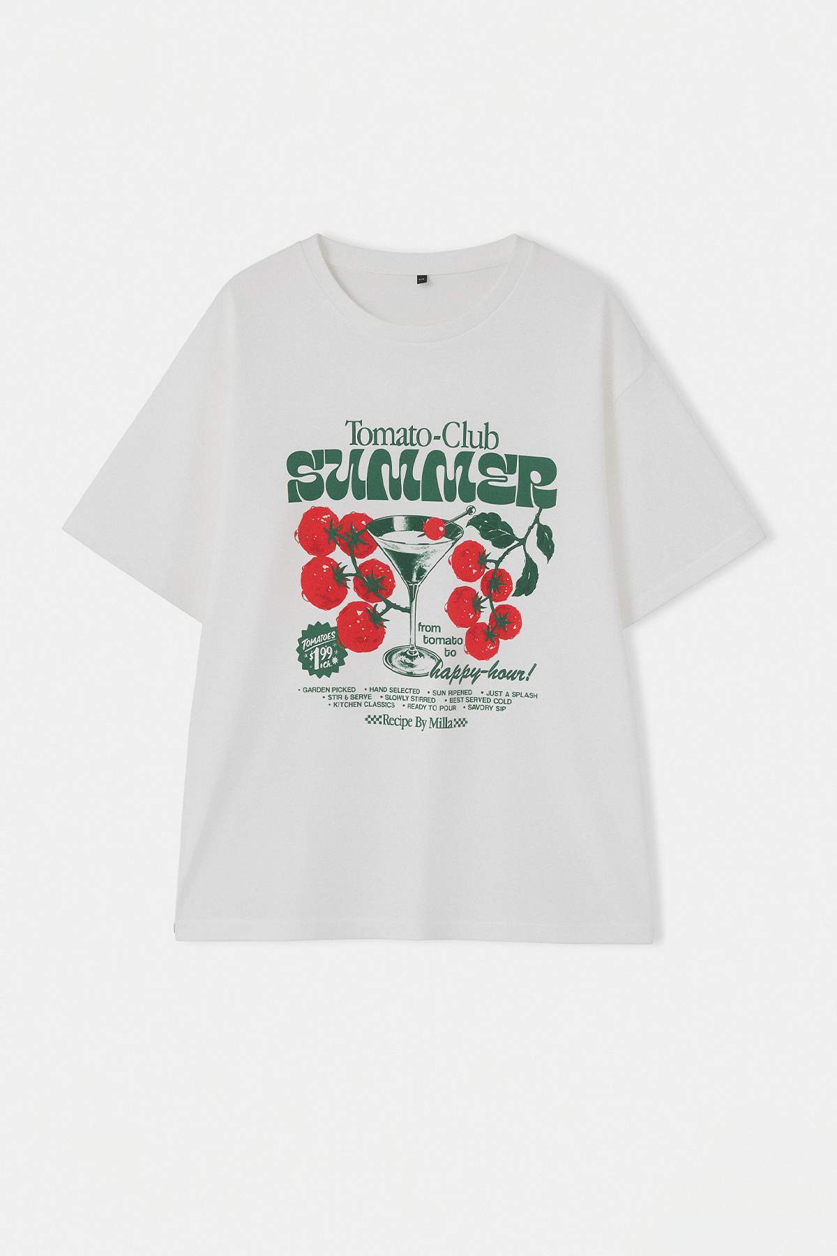 Trendyolmilla Curve Ekru %100 Süprem Baskılı Oversize/Rahat Kesim Örme Büyük Beden T-Shirt TBBSS25BF00082