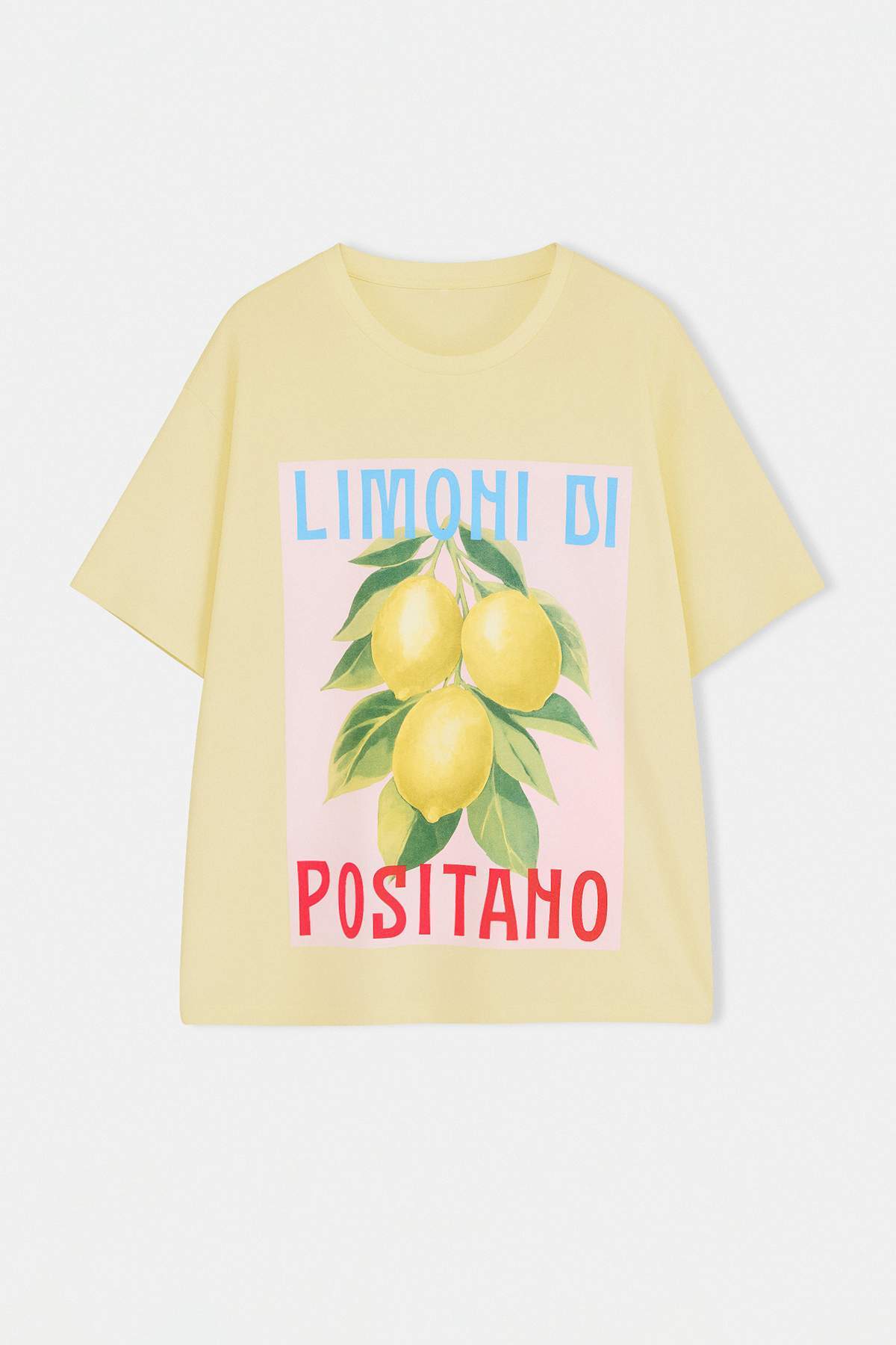 Trendyol Curve Gelbes, 100 % Single-Jersey, bedrucktes, übergroßes/relaxtes, ...