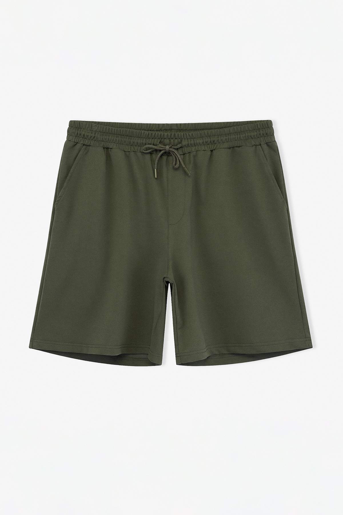 Trendyolmilla  Büyük Beden Siyah-Haki 2'li Paket Regular/Normal Kesim %100 Pamuklu Şort TMNSS24AP00000 - Görsel 9