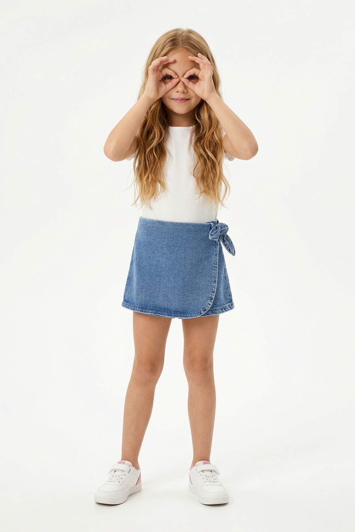 TRENDYOLKIDS Hellblauer Mädchen-Jeansrock TKDSS26ET00004