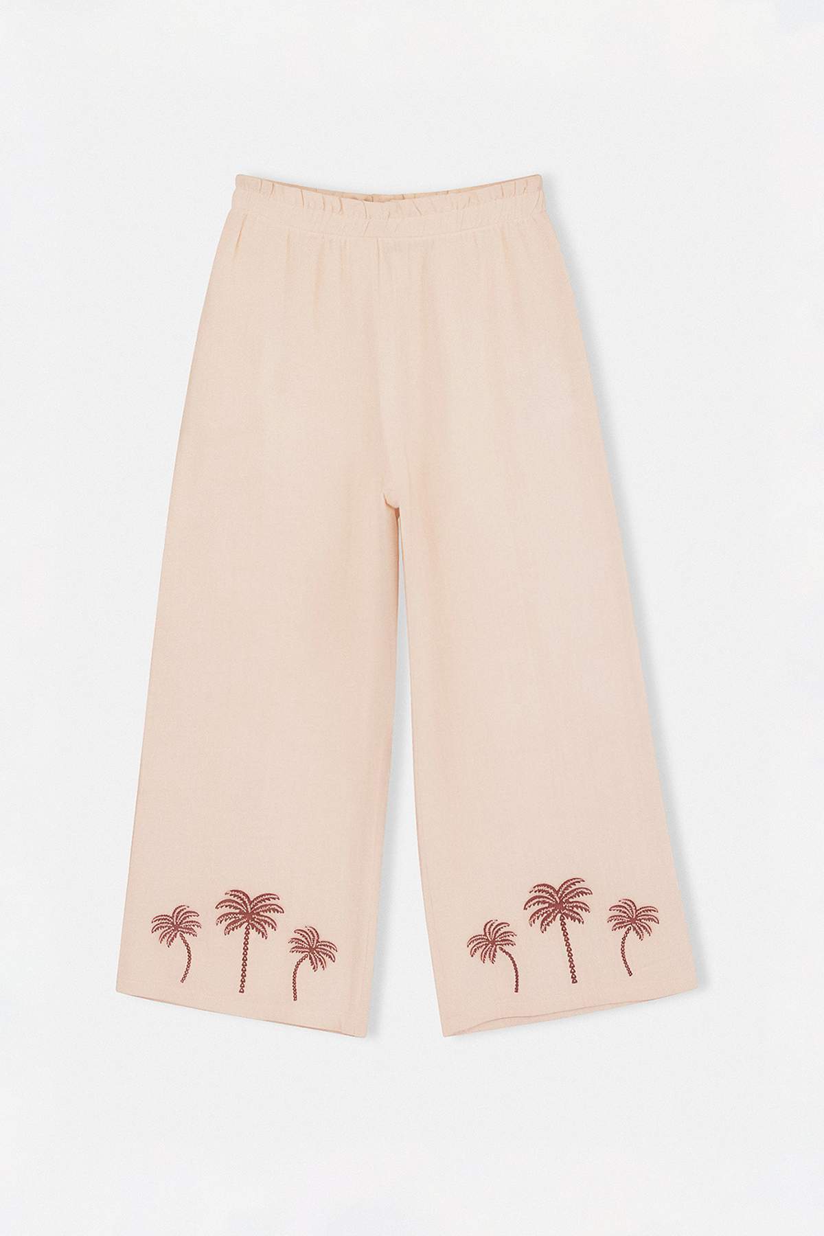 Trendyolmilla  Pudra Nakışlı / İşlemeli Örme Kız Çocuk Müslin Alt - Üst Takım TKDSS26AU00087 - Görsel 6