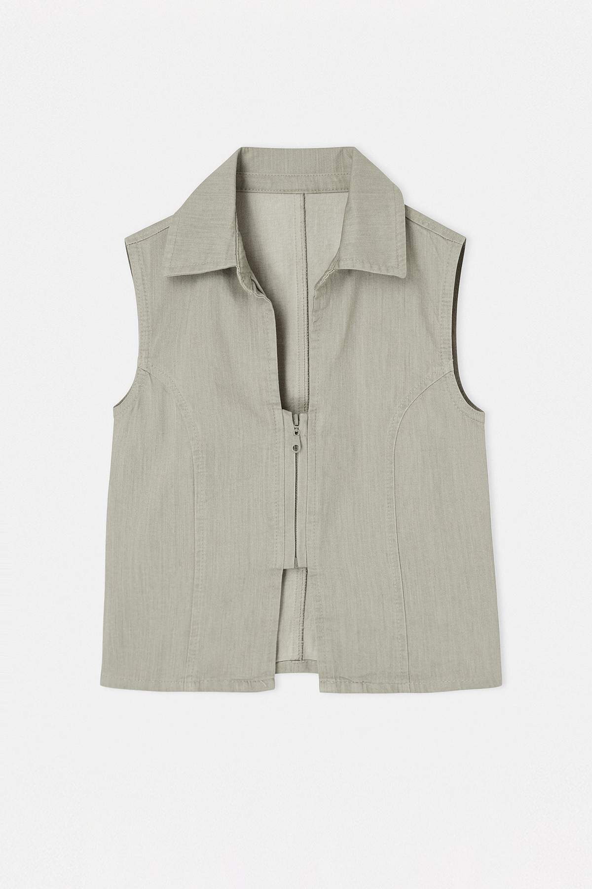 Trendyolmilla  Açık Haki Gömlek Yakalı Slim Fit Gömlek TWOSS26GO00093 - Görsel 5