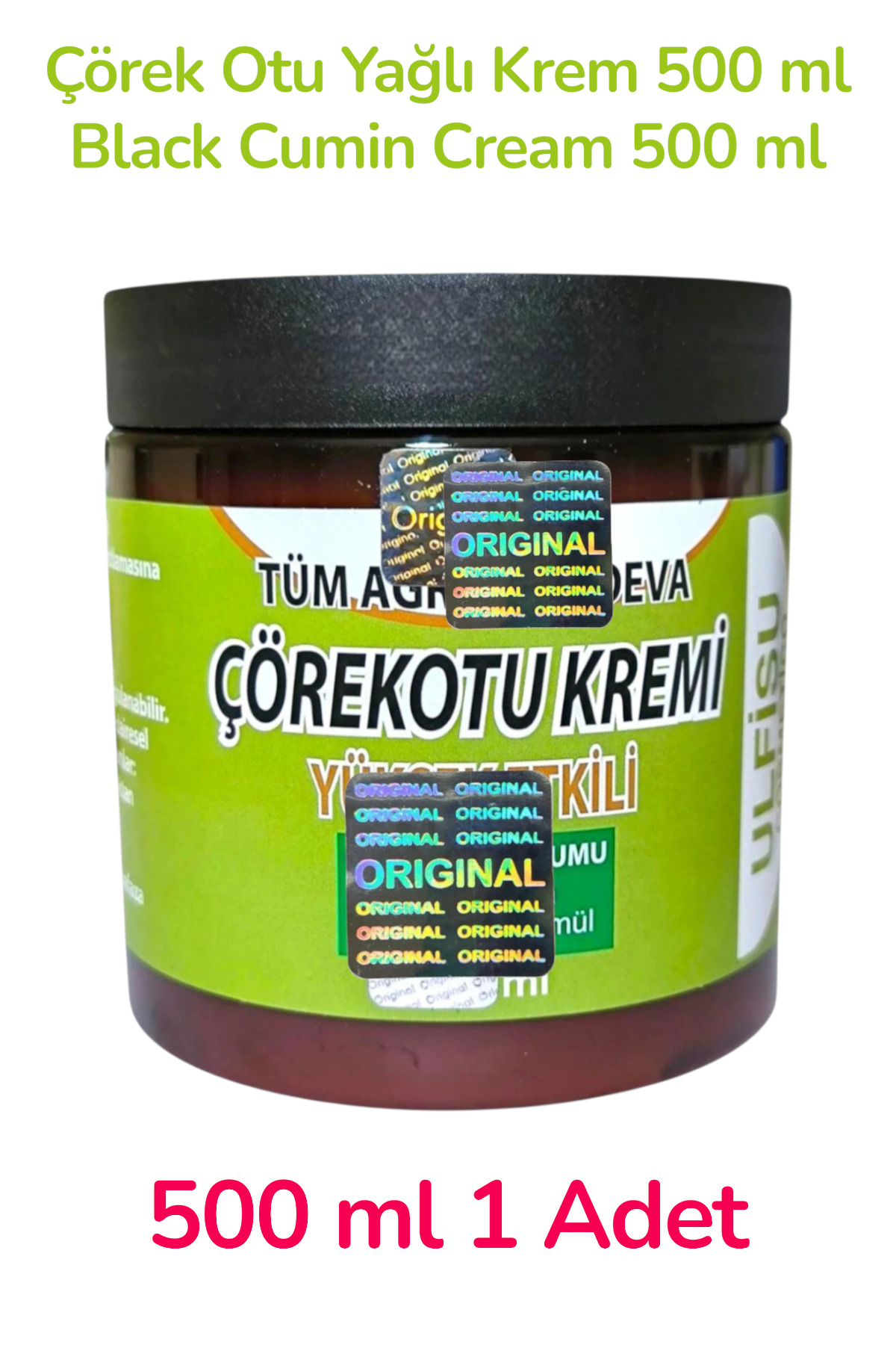 Çörek Otu Yağlı Masaj Kremi 500 ml 1 Adet - Ekonomik Yeni Büyük Boy Ambalajında — ULFİSU-ÇRKALOE500-1 — تصویر 2 از 2