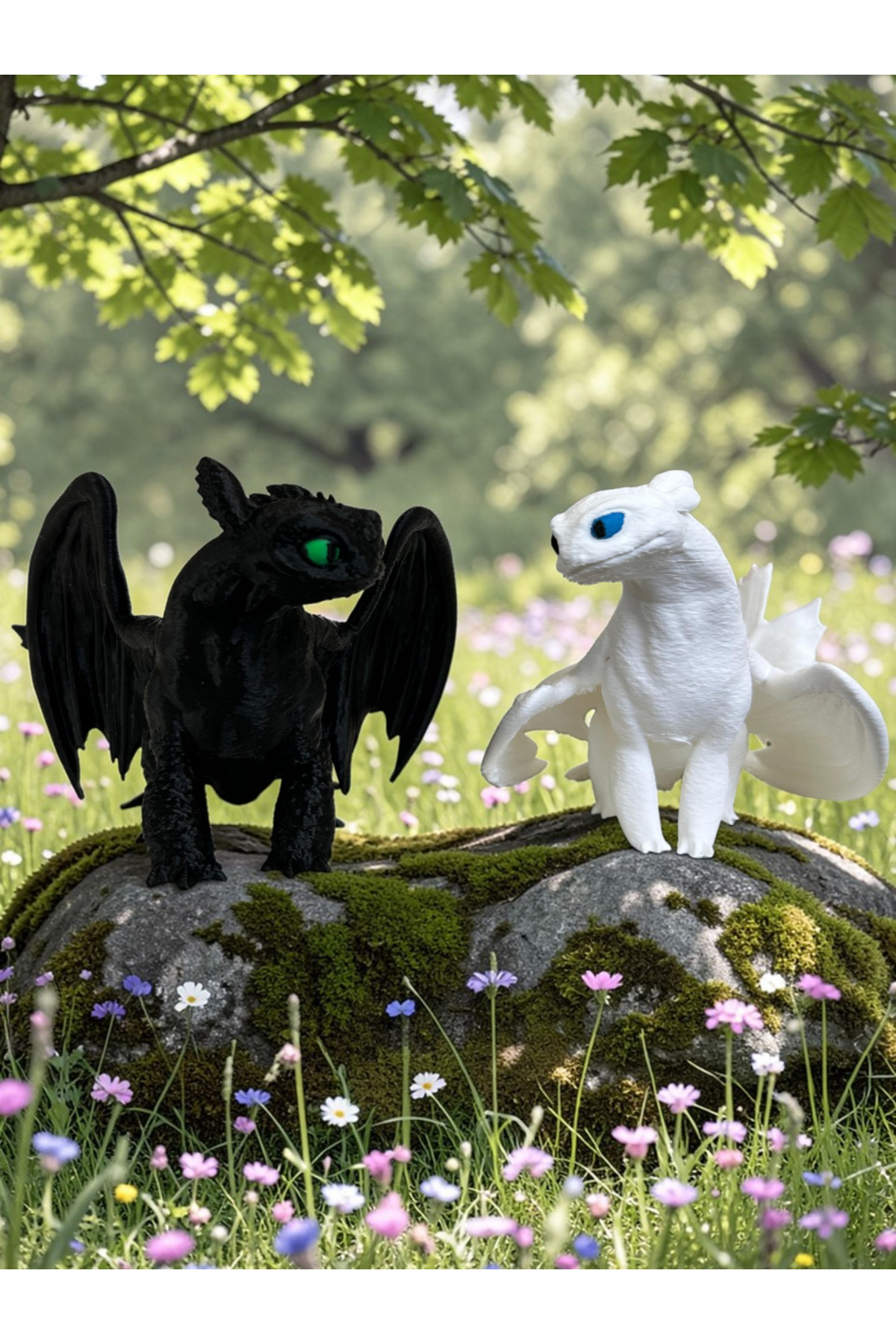 Toothless and the Rage of Light - How to Train Your Toothless Dragon Figures - 2 Together