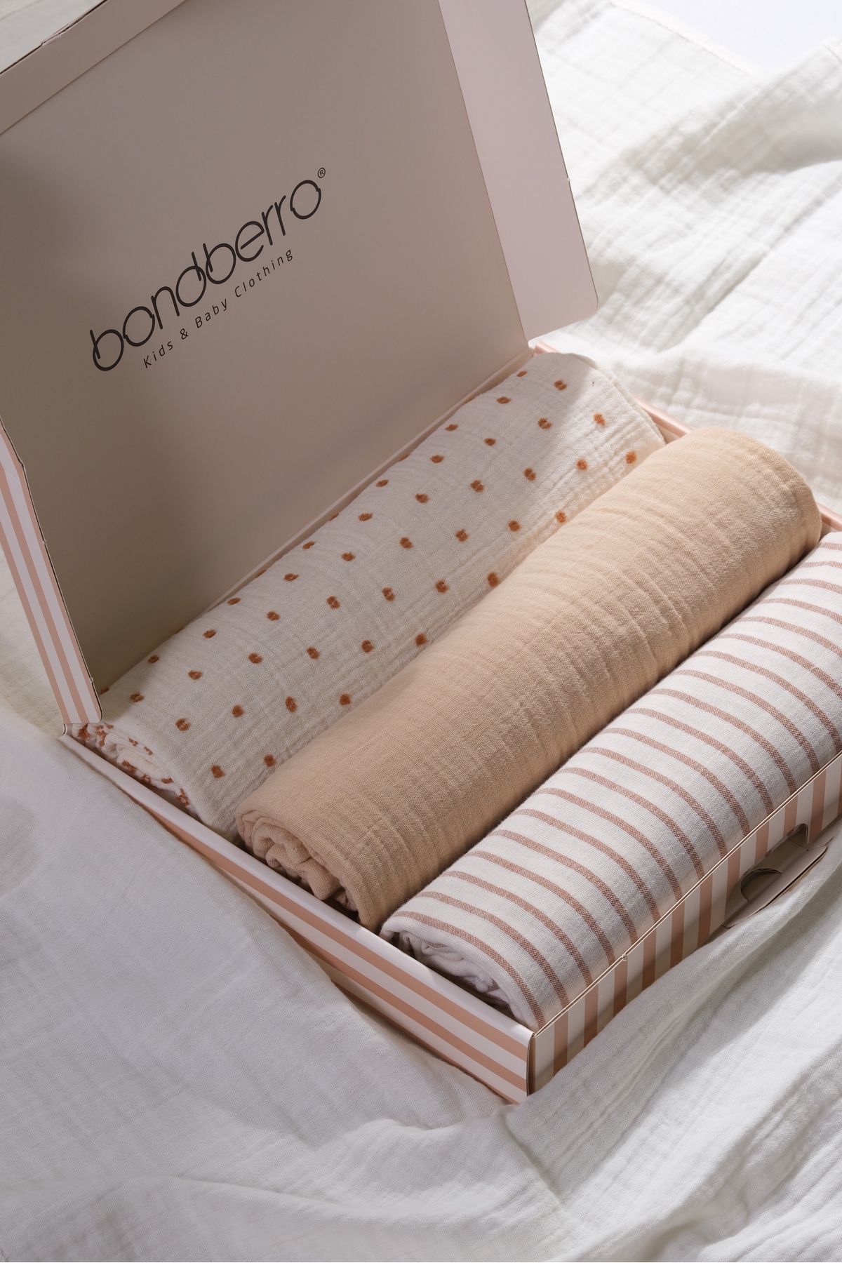Bondberro Özel Kutulu 3 Adet 2 Katlı Müslin Örtü & Battaniye %100 Pamuklu Xl Boy 100 X 85 Cm ( Kahve ) fotoğrafı 4 (önizleme)