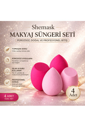 SheMask Makyaj Süngeri Beauty Blender Fondöten Kapatıcı Islak Kuru Pürüzsüz P...