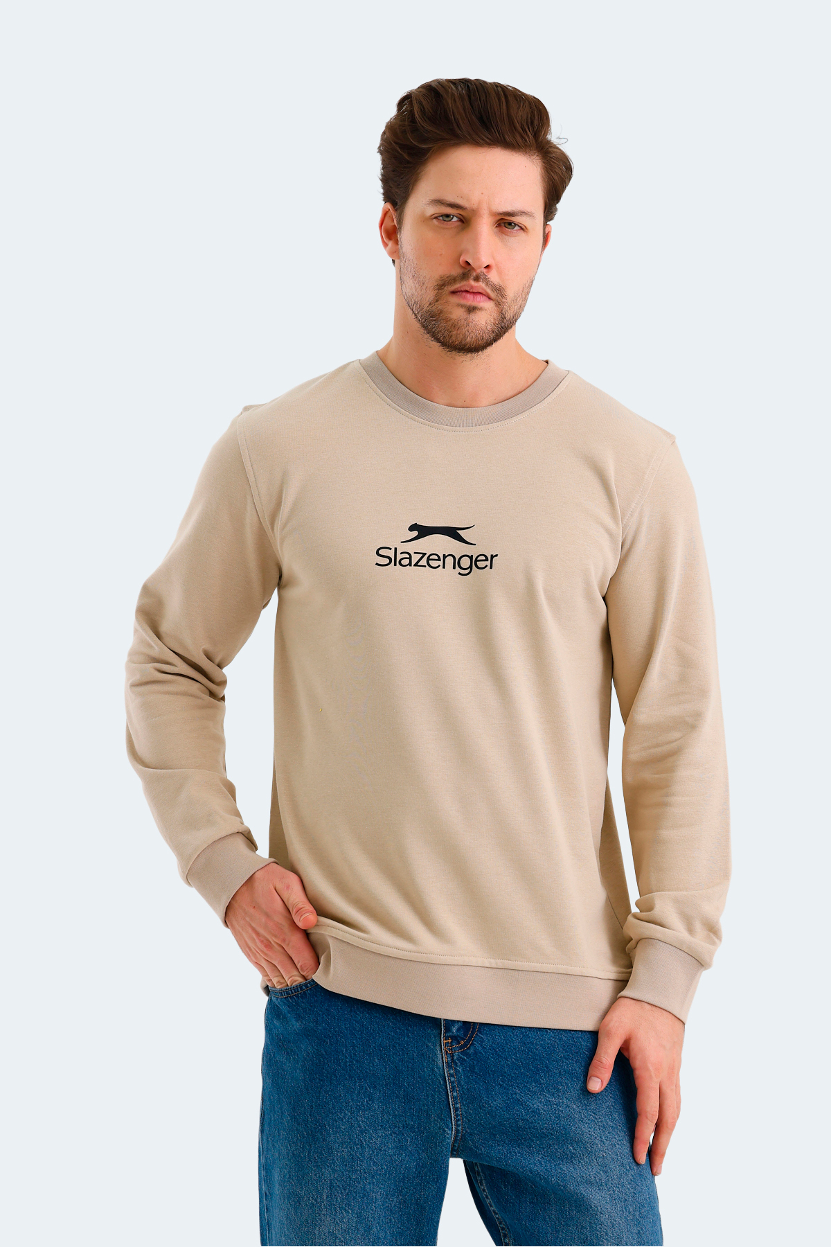 سویشرت بژ مردانه ORTWIN اسلازنگر سویشرت اسپرت Slazenger