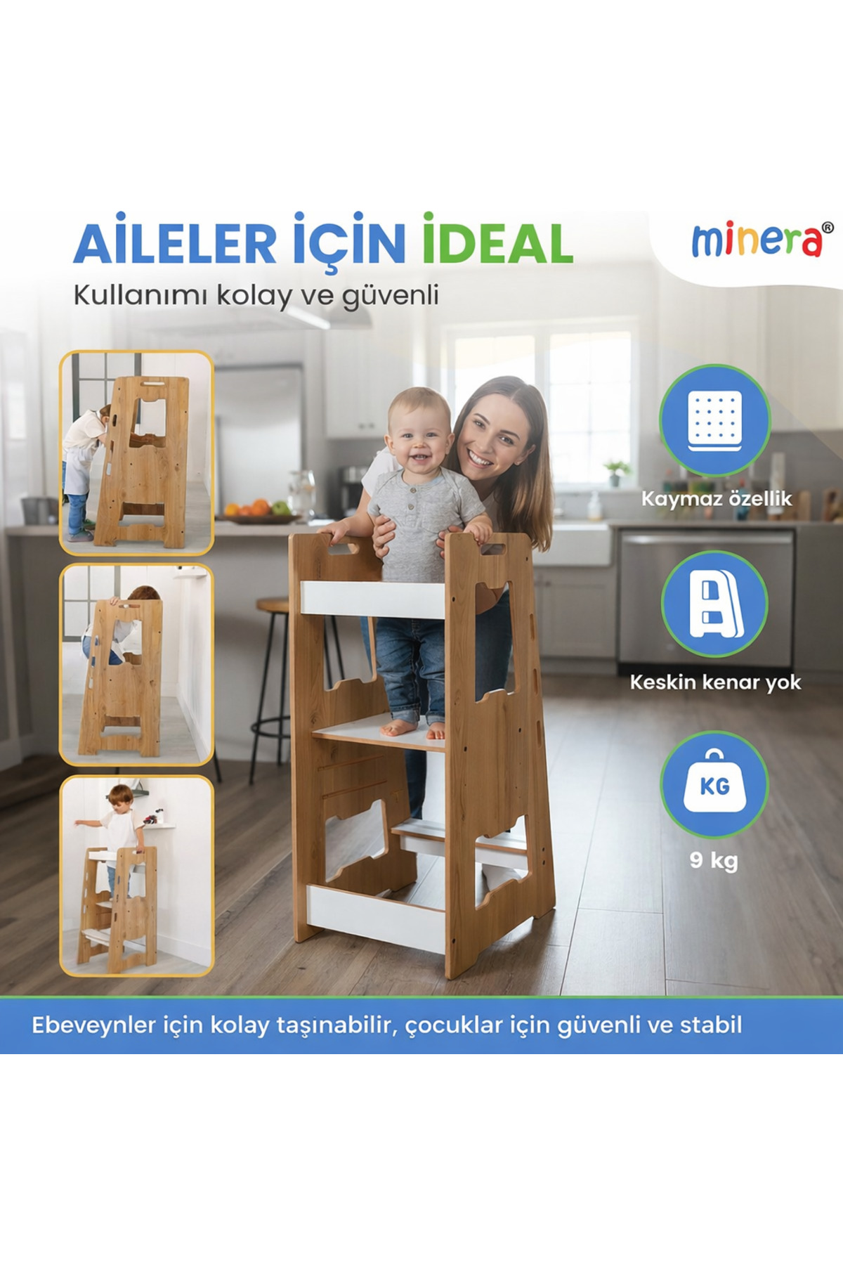 Minera Ahşap Montessori Öğrenme Kulesi 2-6 Yaş fotoğrafı 7 (önizleme)