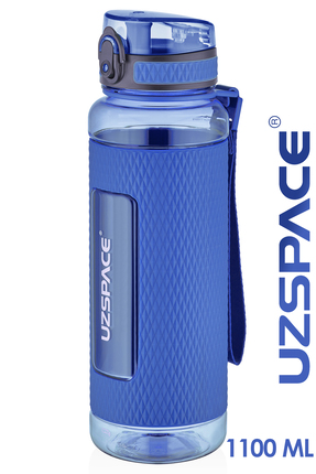 Uzspace 1100 ML Mega Büyük Boy Tritan Su Matarası Silikon Korumalı Kaydırmaz ...