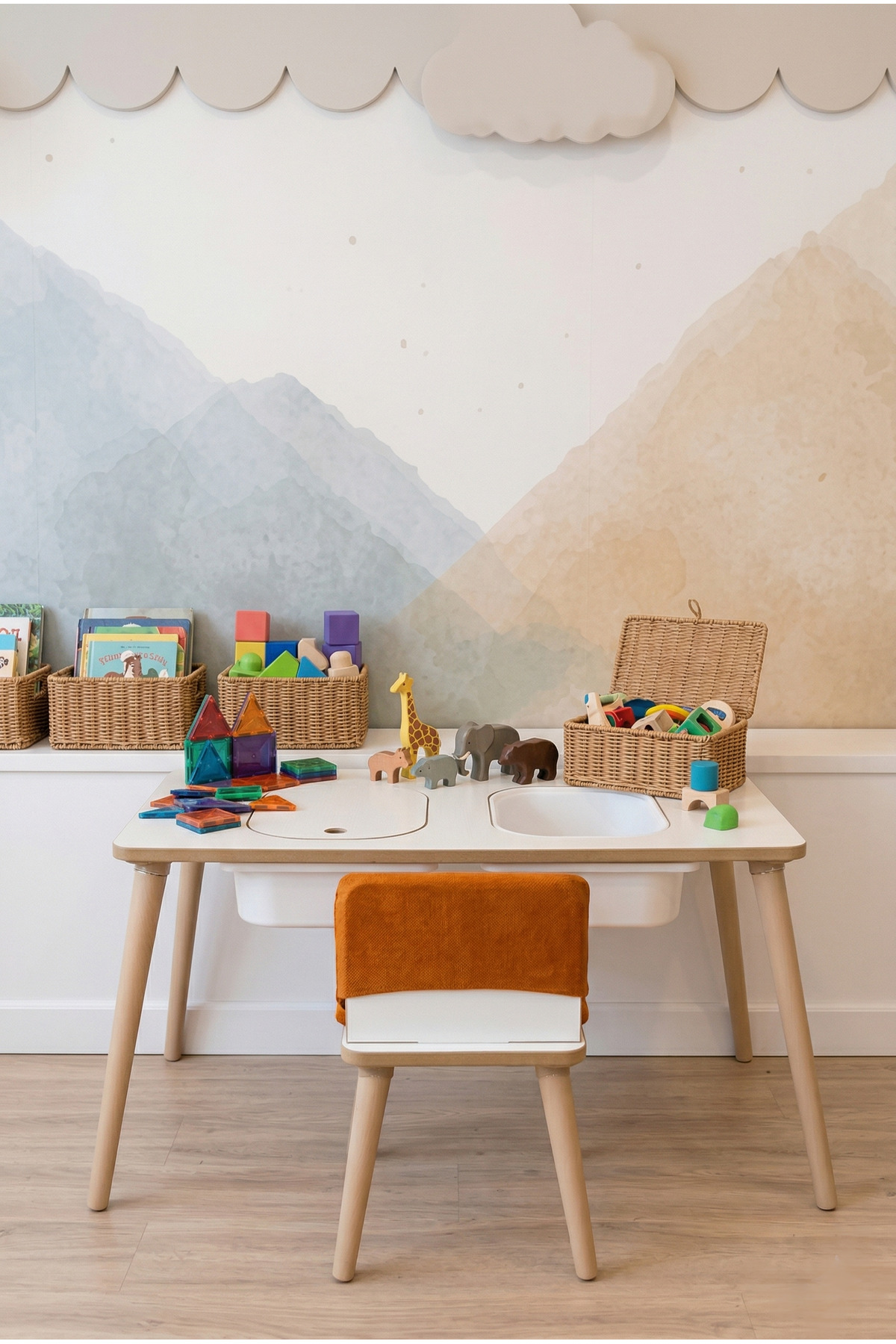 POFİTTO Montessori Çocuk Masası - Oyun Masası - Aktivite Masası - Çalışma Masası - Etkinlik Masası fotoğrafı 2 (önizleme)