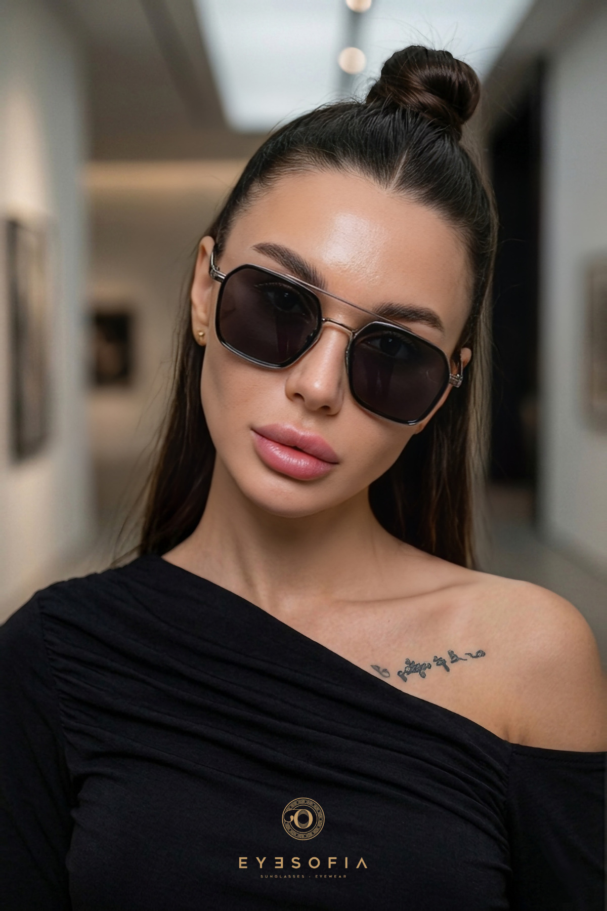 Eyesofia Ecs Unisex Siyah Kadın Erkek Uv400 Filtreli Ultra Hafif Güneş Gözlüğü görsel 4