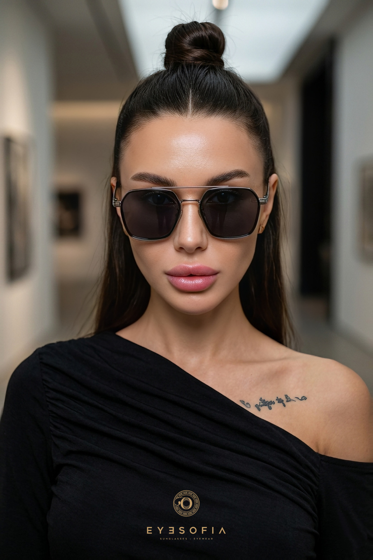 Eyesofia Ecs Unisex Siyah Kadın Erkek Uv400 Filtreli Ultra Hafif Güneş Gözlüğü görsel 2