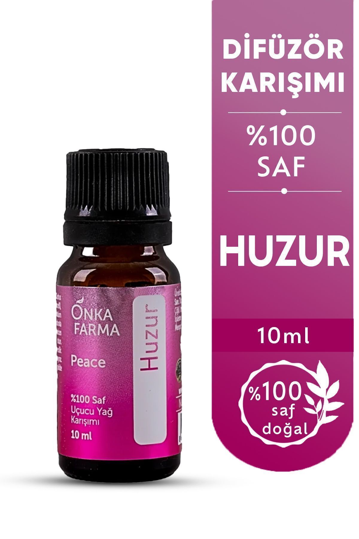 Onka Farma Peace Essential Oil Mixture - 100% Pure And Natural Aromatherapy Incense Container - 10 ml