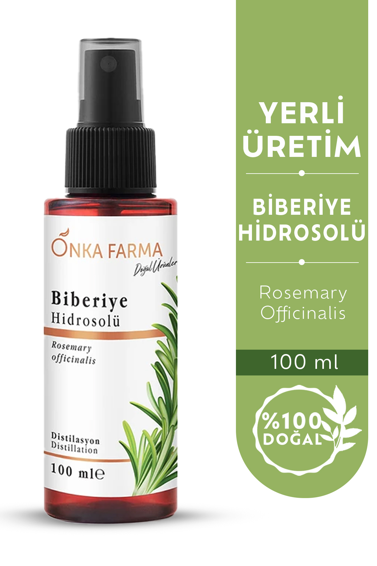 Onka Farma Biberiye Mayası -suyu- Güçlendirici Saç Toniği Hidrosolü Hızlı Saç Uzama Dökülme Karşıtı — HD006