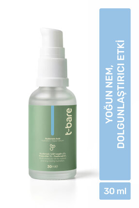 t-bare Hyaluronik Asit Serum 30ml – Yoğun Nem, Cilt Dolgunlaştırıcı Yüz Serumu