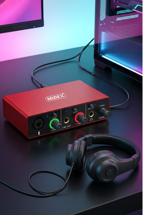 Midex Glx-500 Pro-hd 2 Giriş 2 Çıkış Usb Stüdyo Ses Kartı Kulaklık Ve Xlr Kablo
