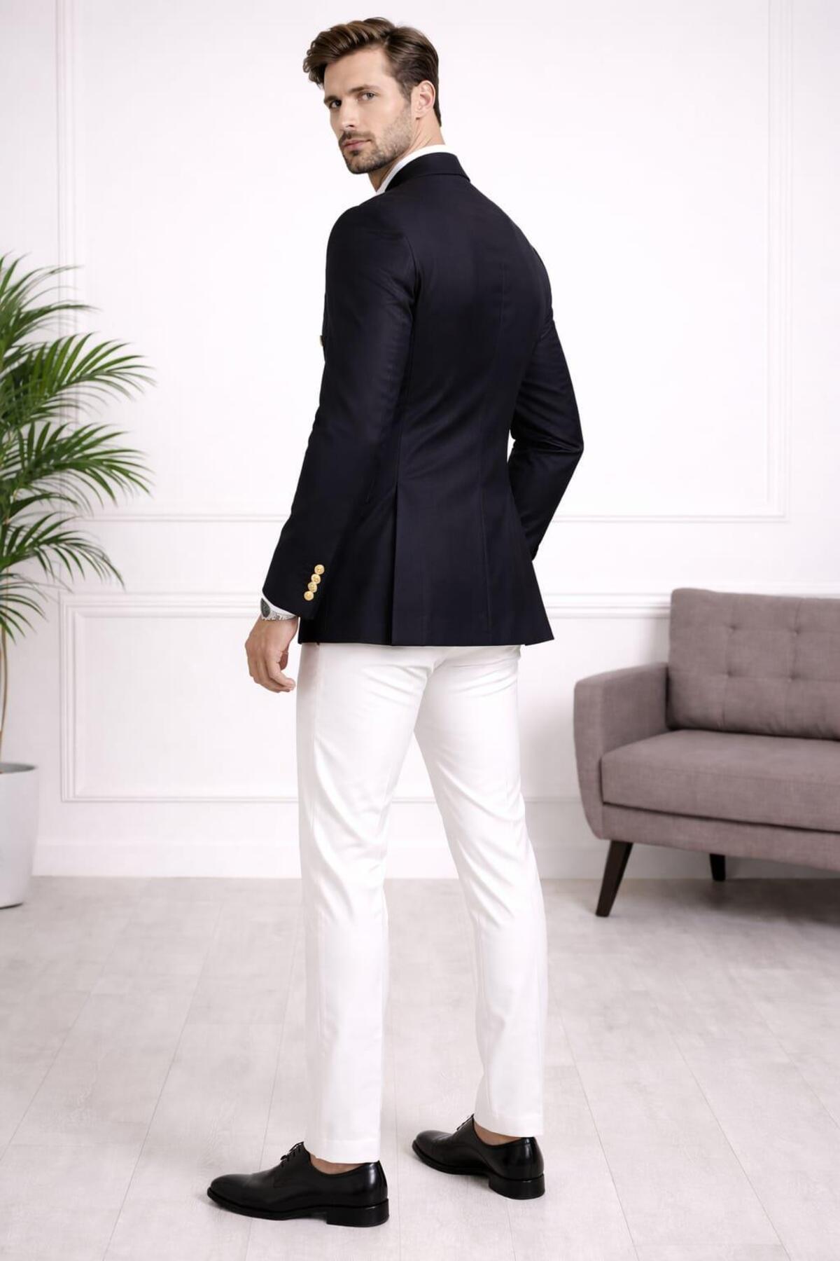 ALEXANDERGARDI  Erkek Düğme Detaylı Blazer Ceket - Görsel 2