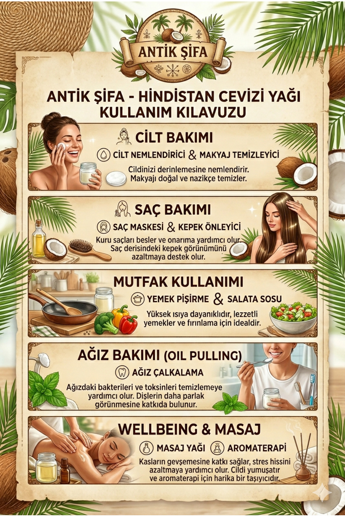 %100 Saf Hindistan Cevizi Yağı - Soğuk Sıkım (3 X 100 ML) — hindistanyagi3lu — تصویر 3 از 7