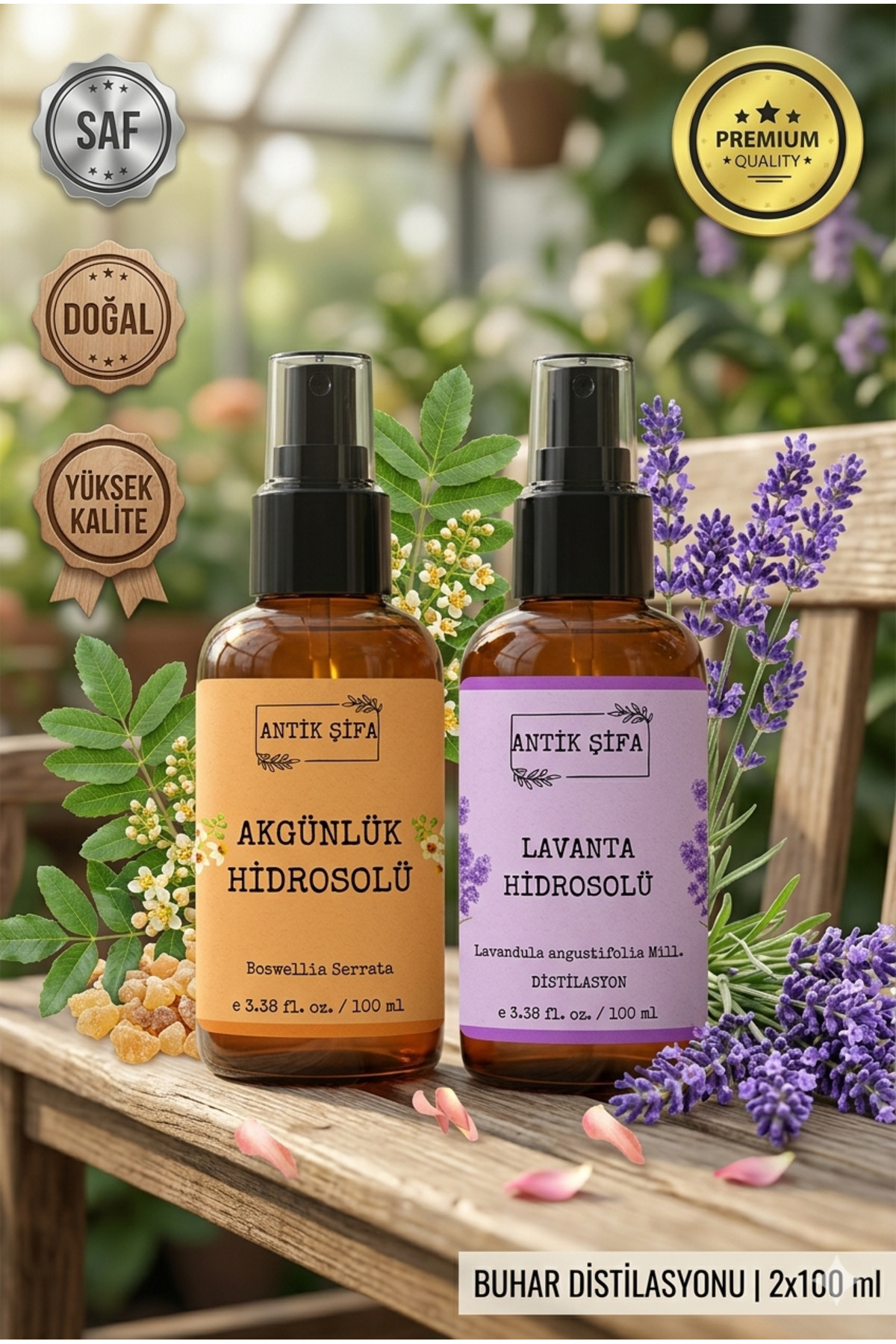 Akgünlük Suyu ve Lavanta Suyu (100ml+100ml) - Doğal Ak günlük, Sığla ve Lavanta Hidrosolü — akgünlükLavanta