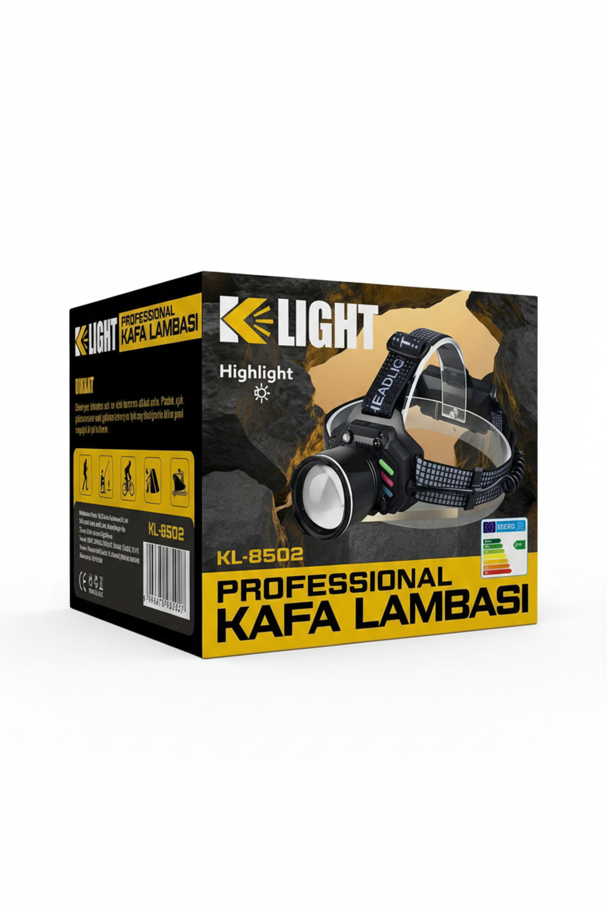 KLIGHT Profesyonel Şarj Edilebilir Kafa Lambası - Zoom Özellikli