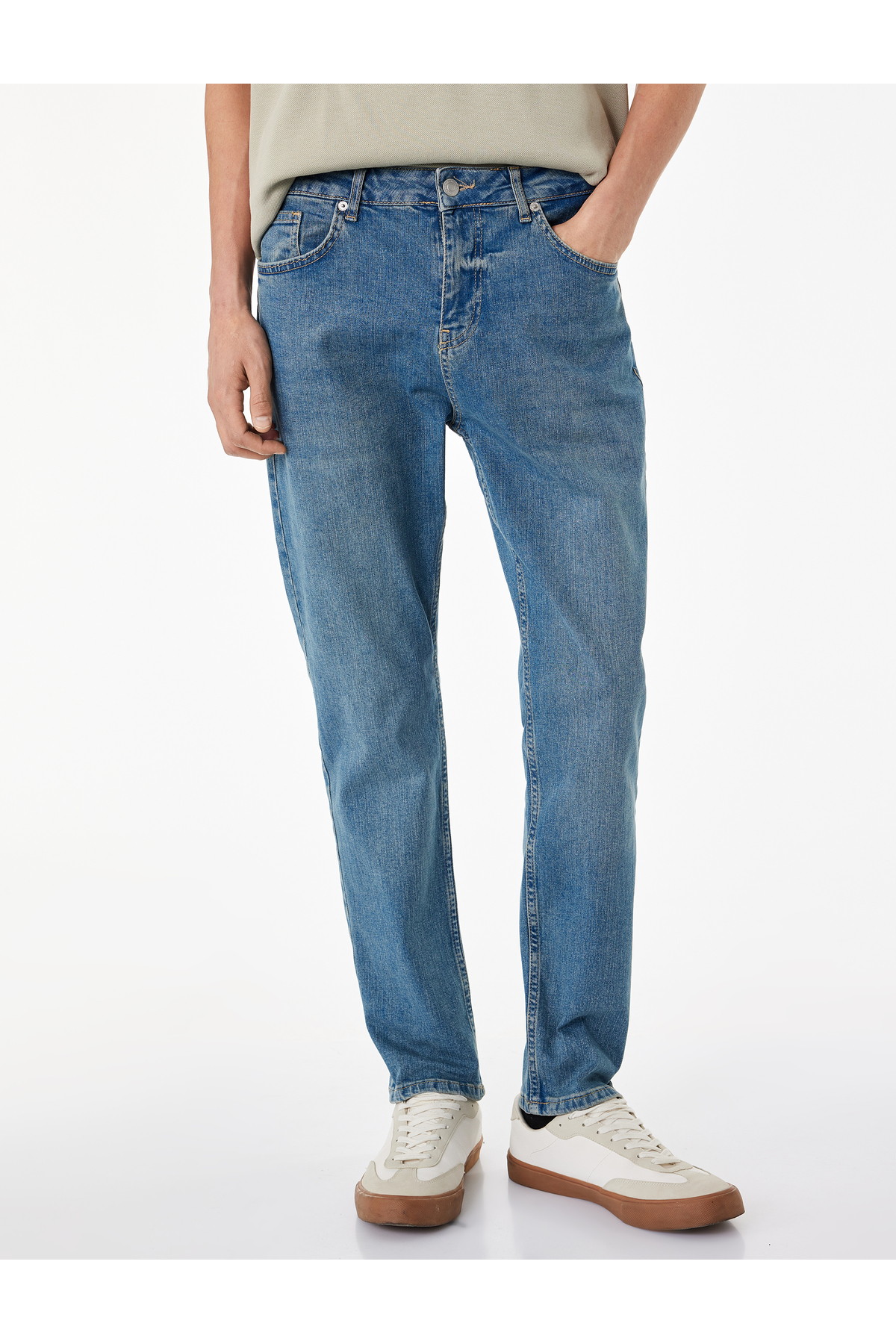 Koton Regular Fit Normal Bel Cepli Tapered Jean Pantolon - Joe Jean görsel 3
