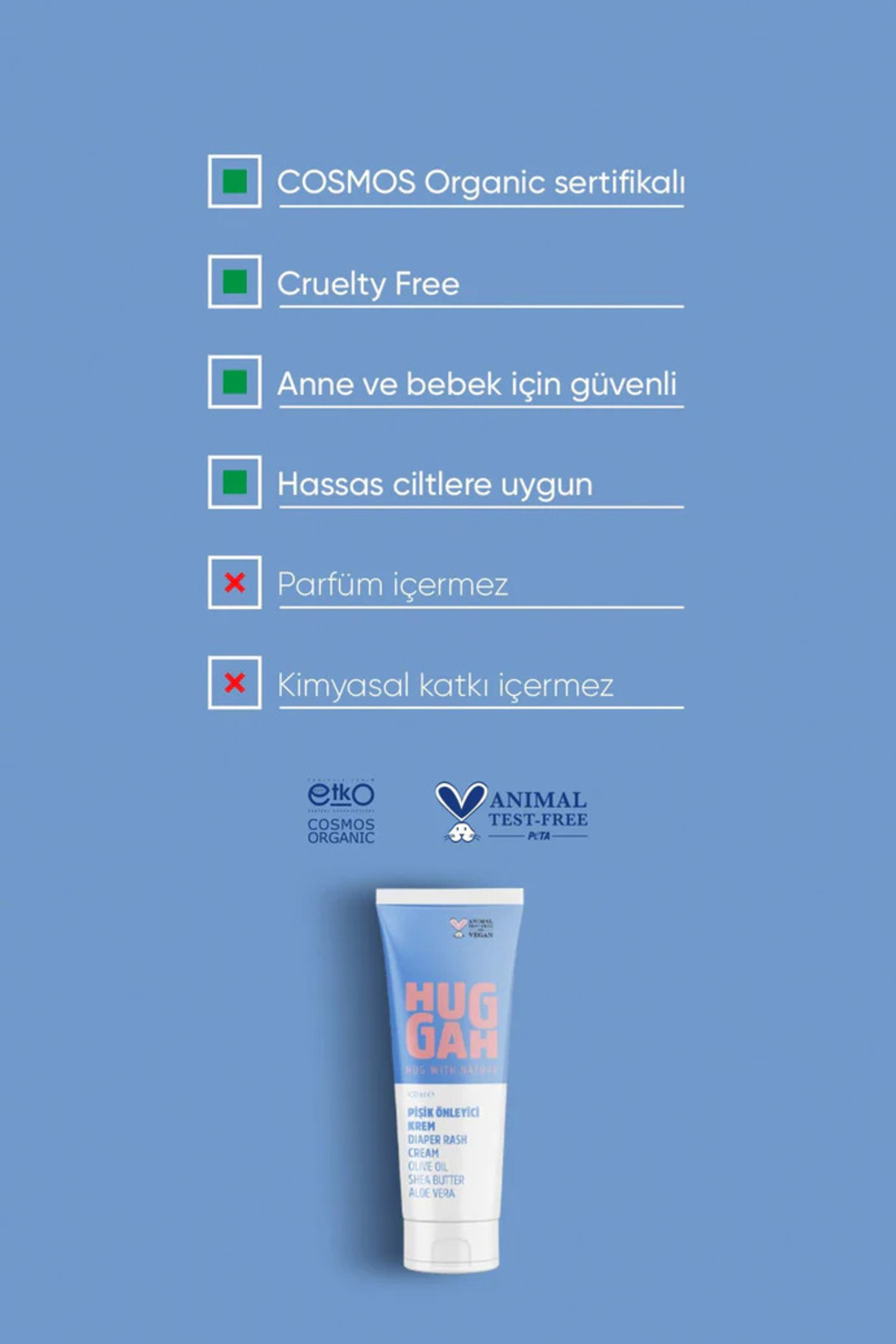 Huggah Organik Doğal Bebek Pişik Kremi 100ml – Hassas ve Normal Ciltler Için Doğal Bakım fotoğrafı 4 (önizleme)