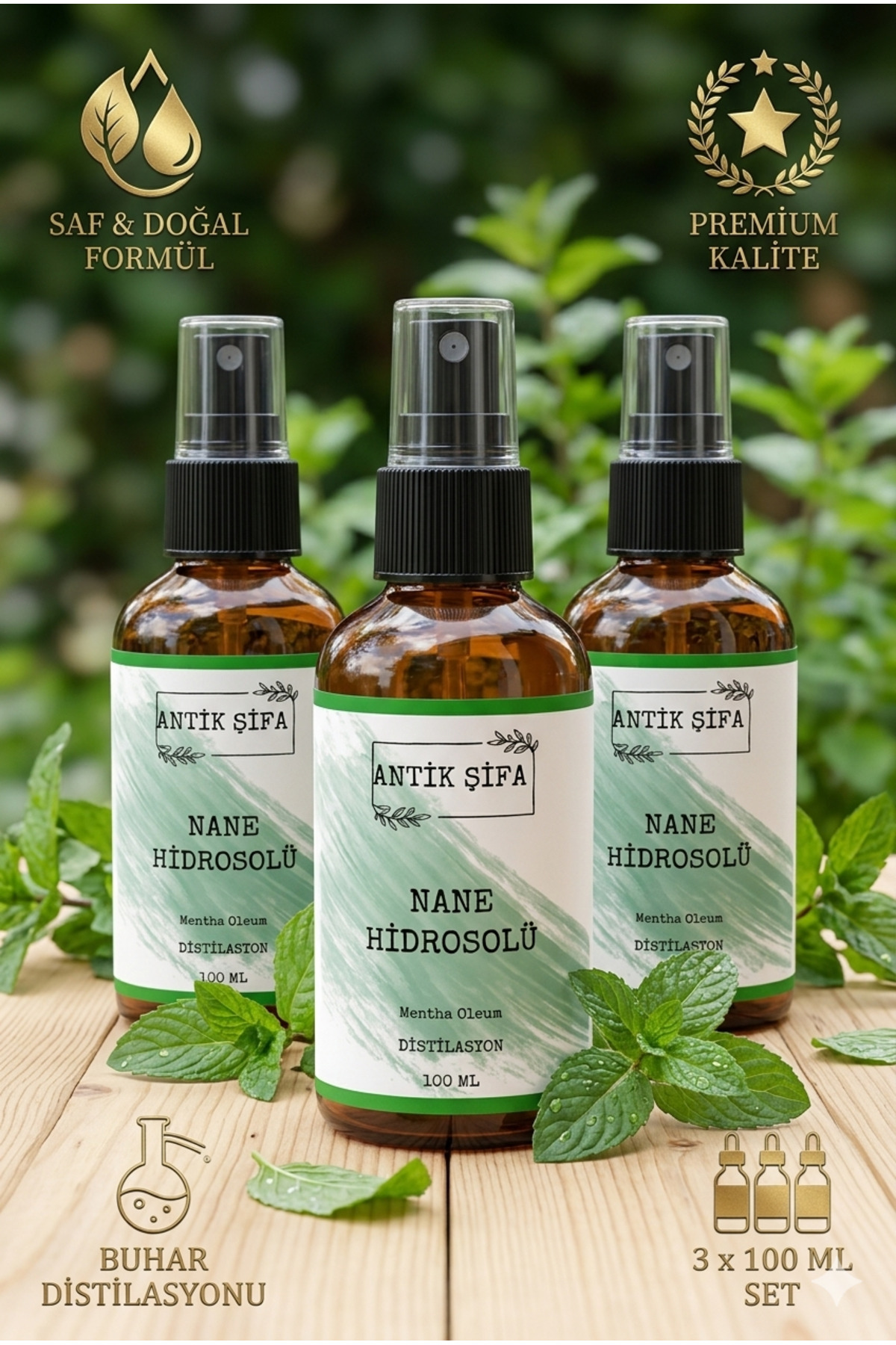 هیدروسل خالص نعناع فلفلی ۳۰۰ میلیلیتر - (۳ × ۱۰۰ میلیلیتر آب نعناع فلفلی) — peppermint3-pack