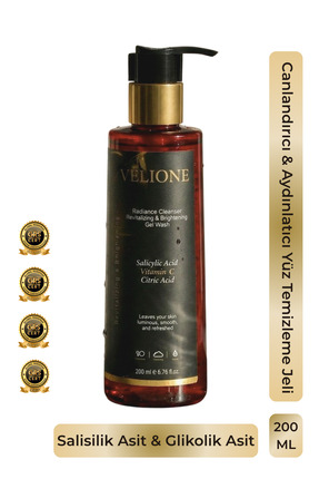 Velione Canlandırıcı & Aydınlatıcı Yüz Temizleme Jeli 200 ml – Cilt Tonu Eşit...