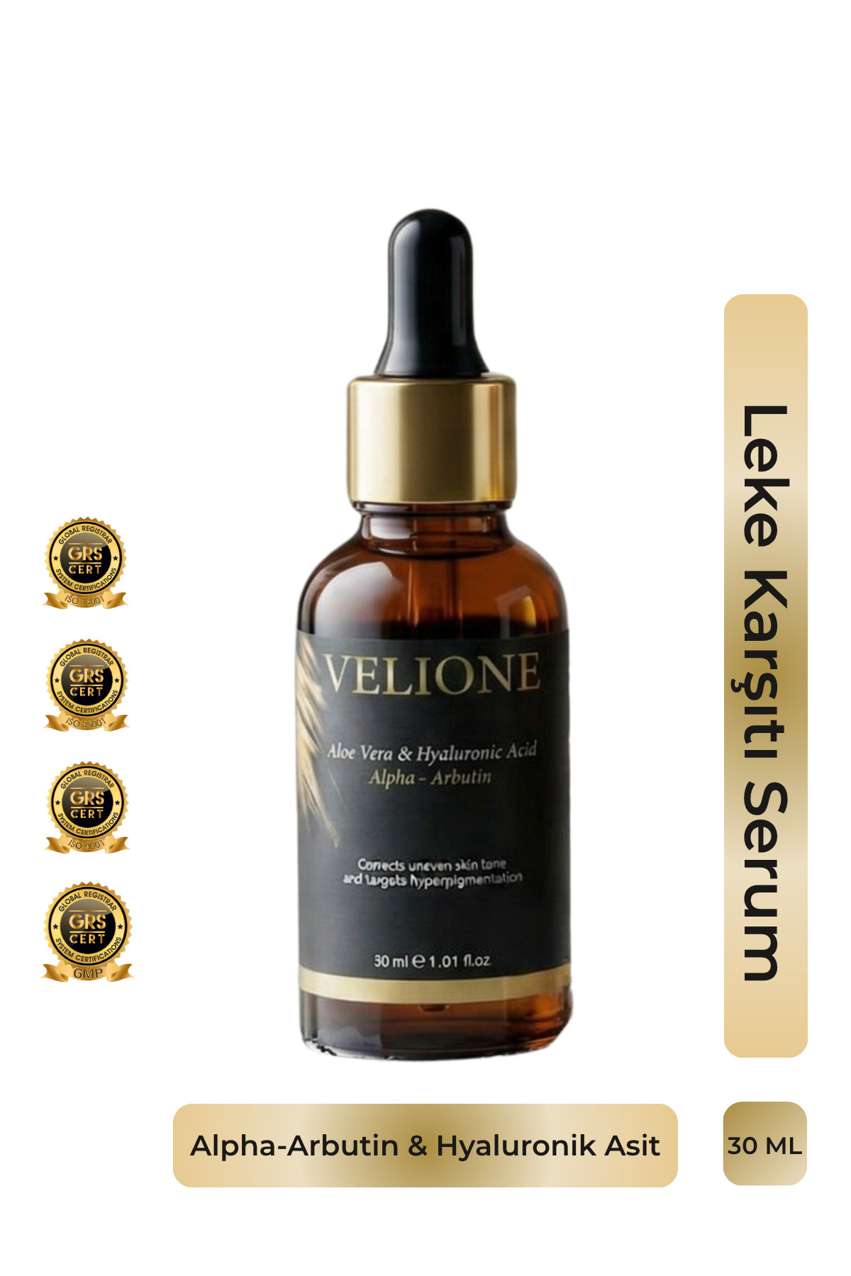 Velione Leke Karşıtı Cilt Serumu 30 ml – Cilt Tonu Eşitleyici & Aydınlatıcı Bakım (Kutusuz) — VSER1