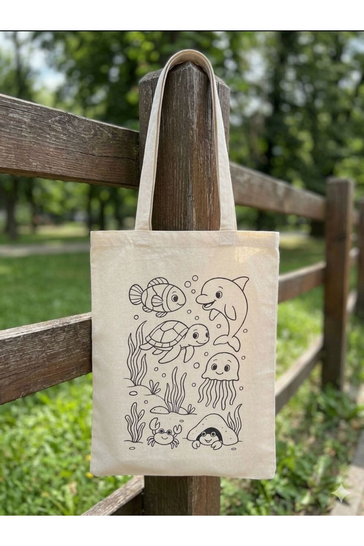 GEZEGENX  Şirin Figürler Desenli Boyanabilir Omuz Çantası-10 Adet Rahat Kullanım Uzun Kulp 18x25 - Görsel 2