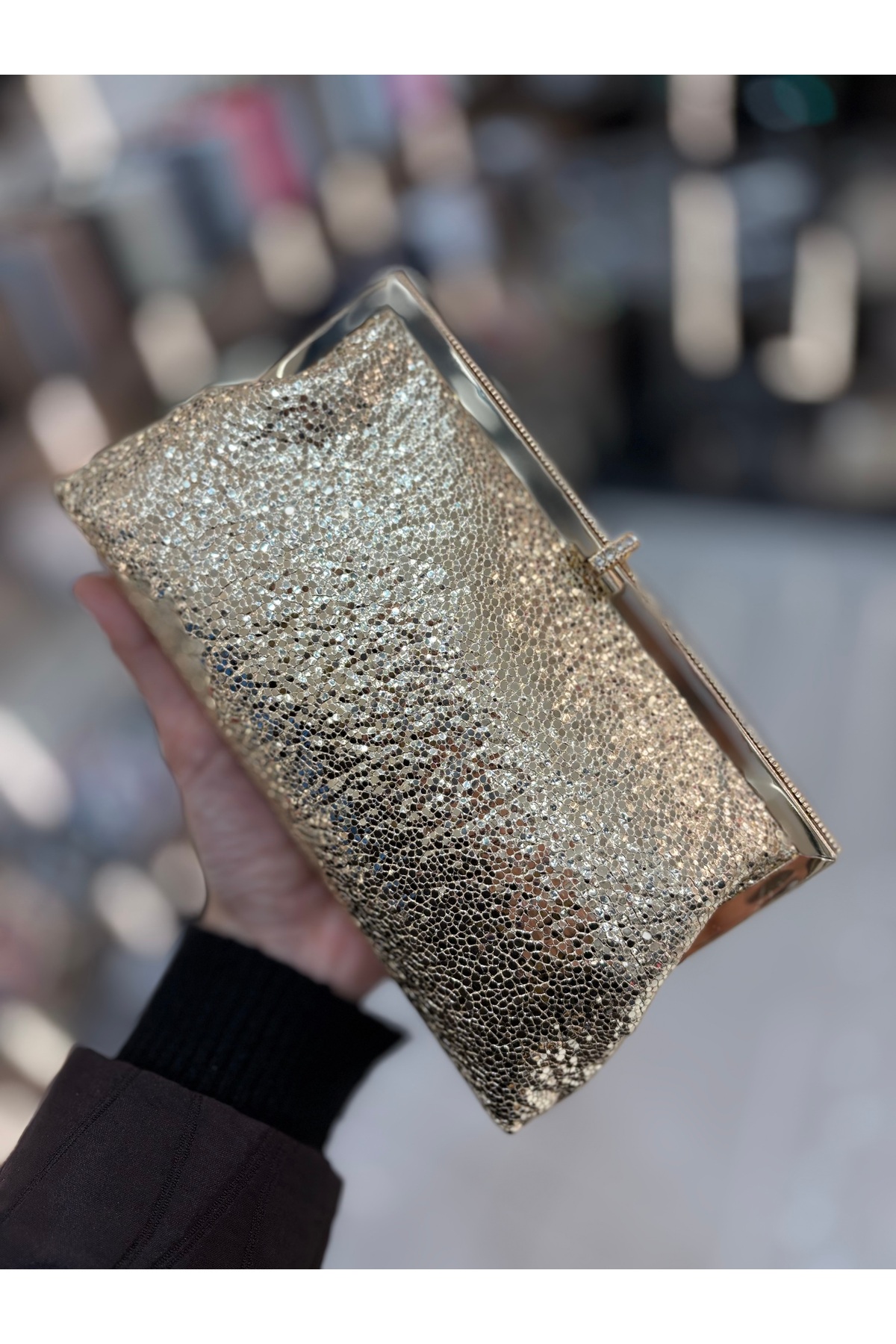 Çanta Trend Kadın Venom Desen Taş Detaylı Cüzdan Clutch Model Portföy Özel Gün Ve Abiye Çanta