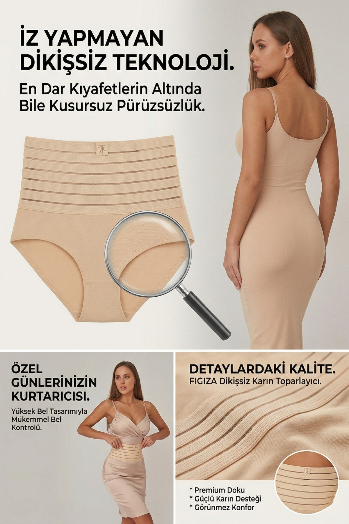 figiza Kadın Göbek Toparlayıcı Külot Korse Karın Sıkılaştırıcı Dikişsiz Toparlayıcı Korse görsel 3
