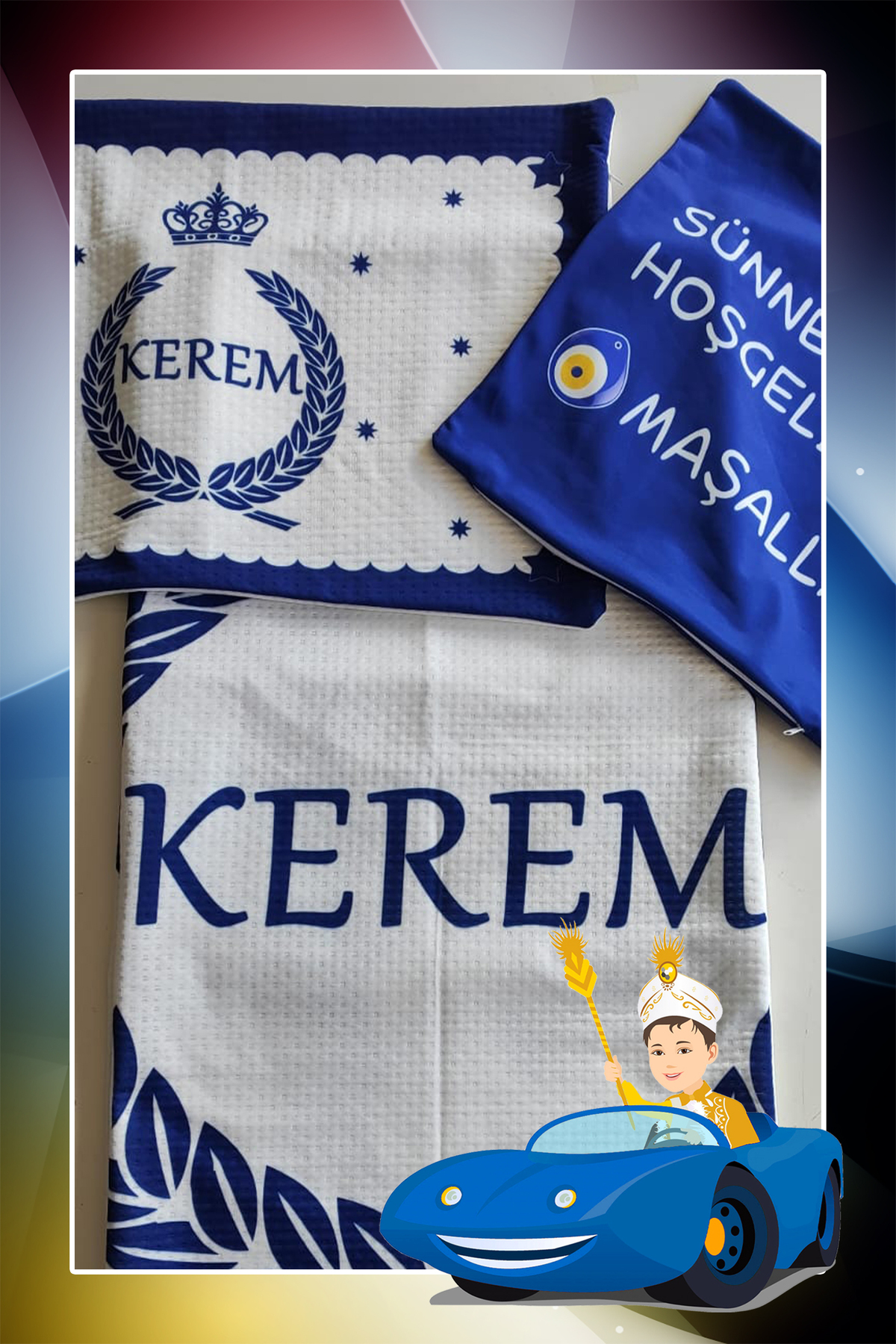 MEKTA HOME Bebek ve Çocuk Odası İsimli Sünnet Pike Takımı MHSPT-4069 fotoğrafı 3 (önizleme)