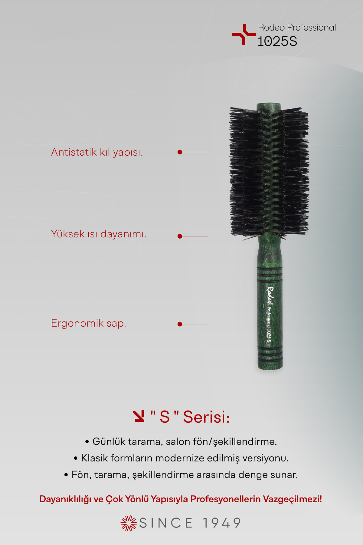 1025s Saç Fırçası — سبز 8690636110253 — تصویر 2 از 3