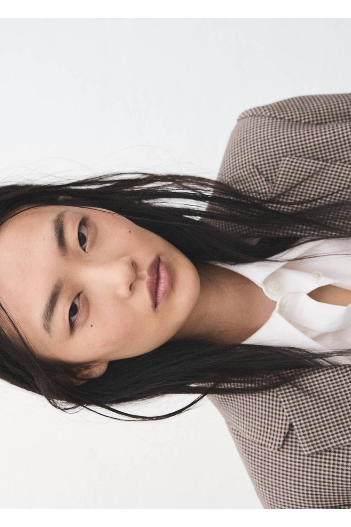 MANGO  Mikro kazayağı desenli çift düğmeli blazer ceket - Görsel 6