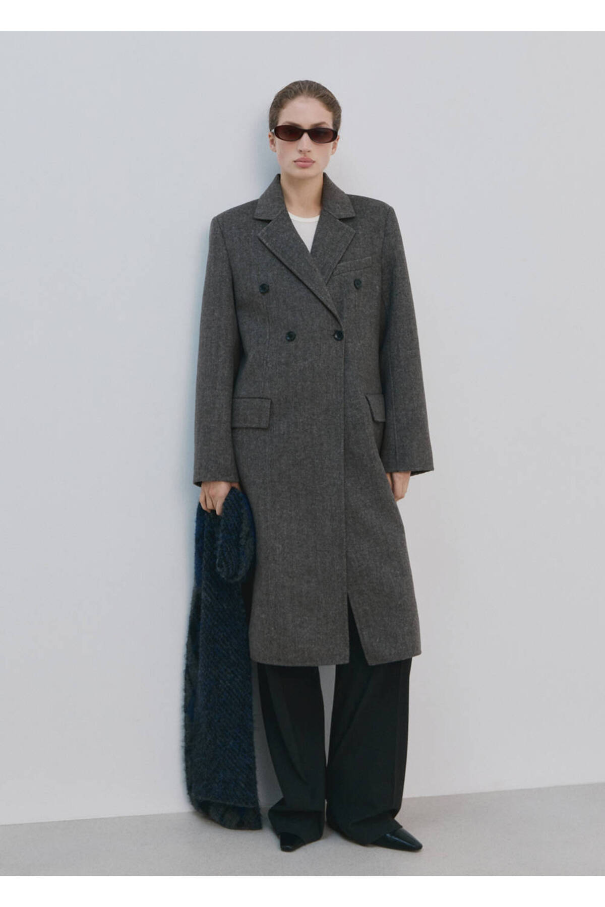 MANGO  Kruvaze yün palto - Görsel 2