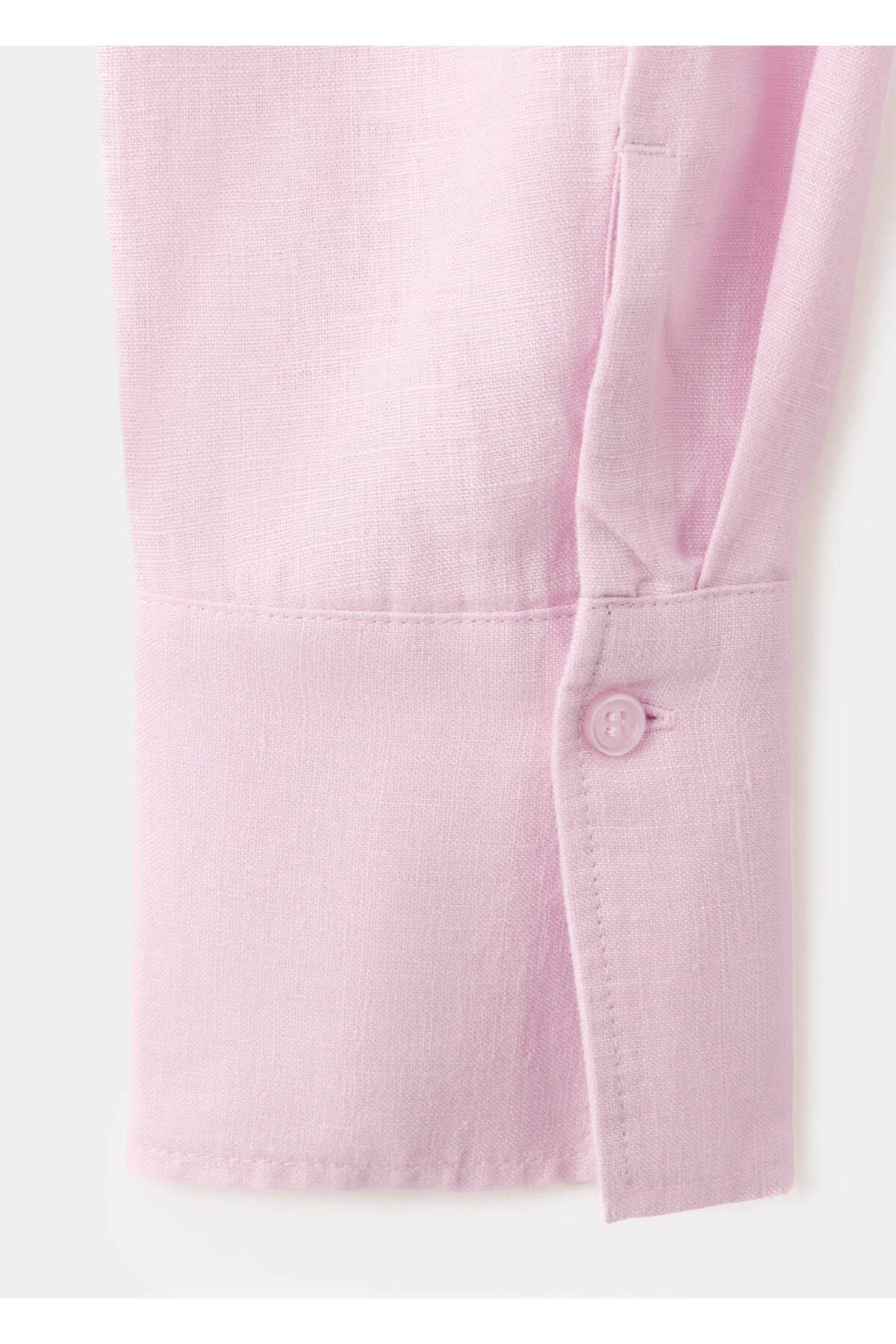 MANGO  Düz kesim keten gömlek - Görsel 8