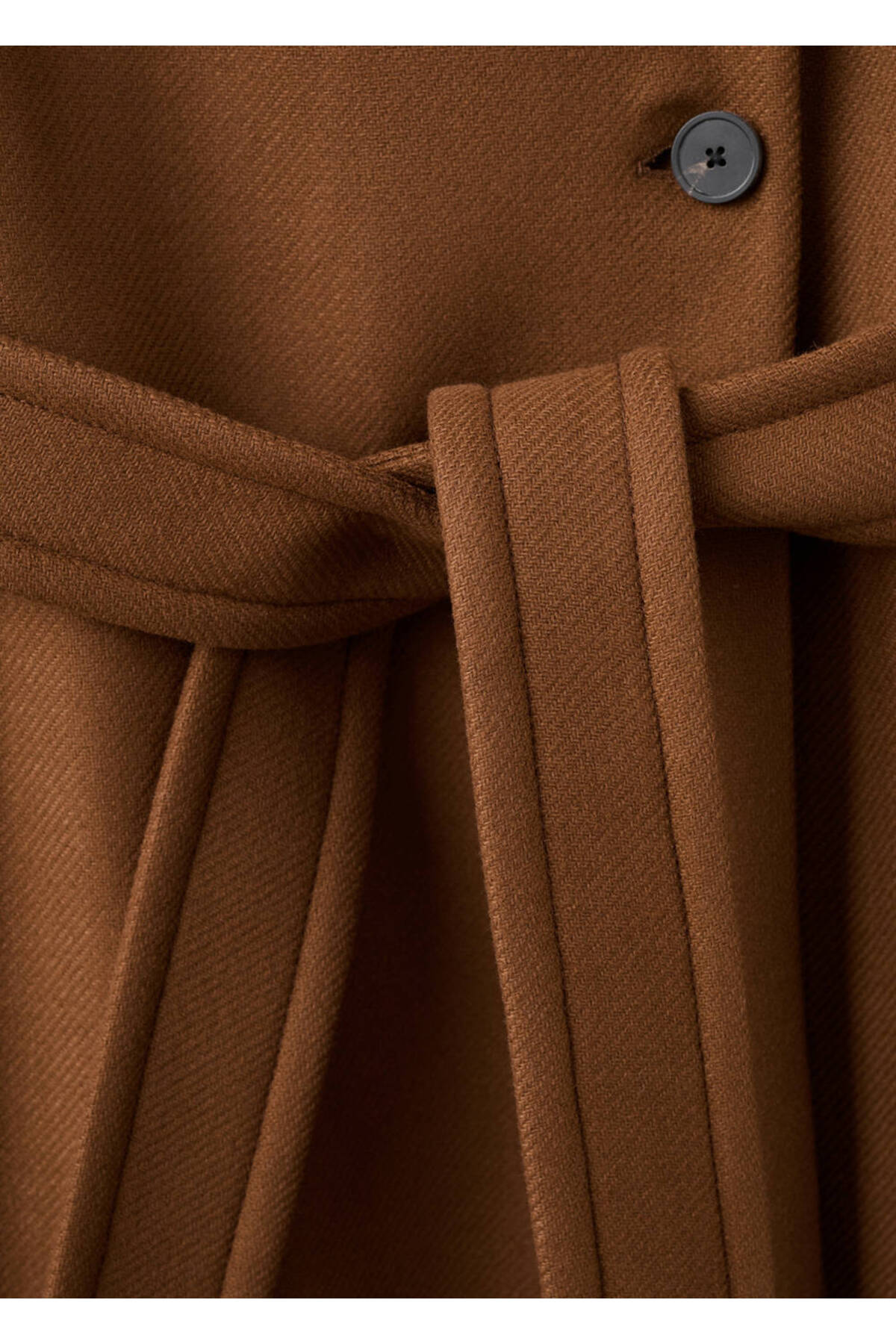 MANGO  Kemerli Manteco yünlü palto - Görsel 5