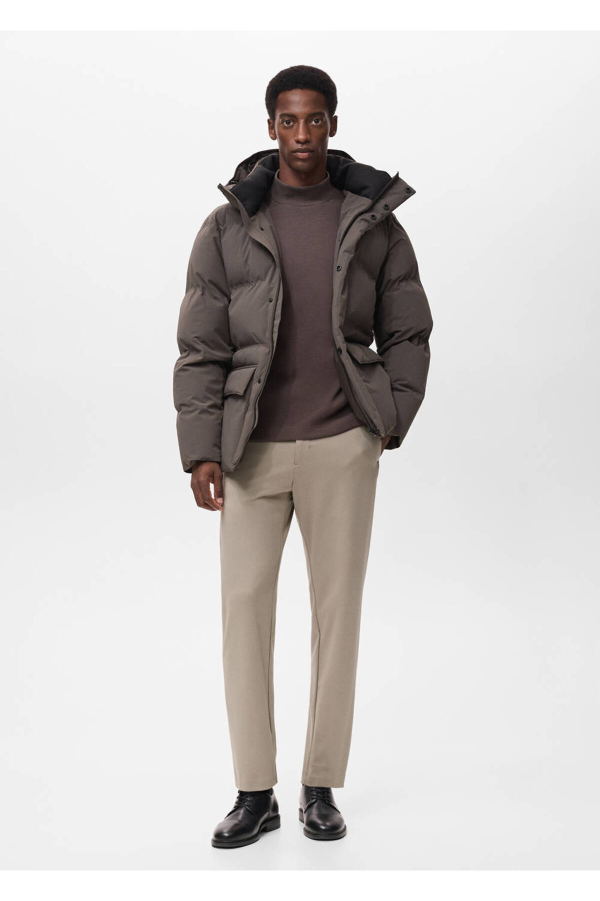 MANGO Man Su geçirme ısı düzenleyici kapitone anorak görsel 2