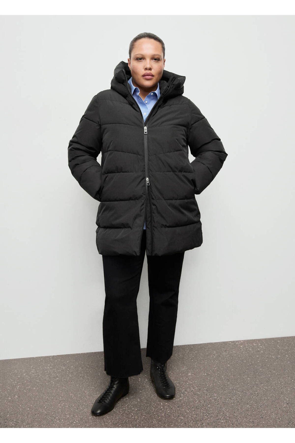MANGO  Kapüşonlu kapitone anorak - Görsel 8