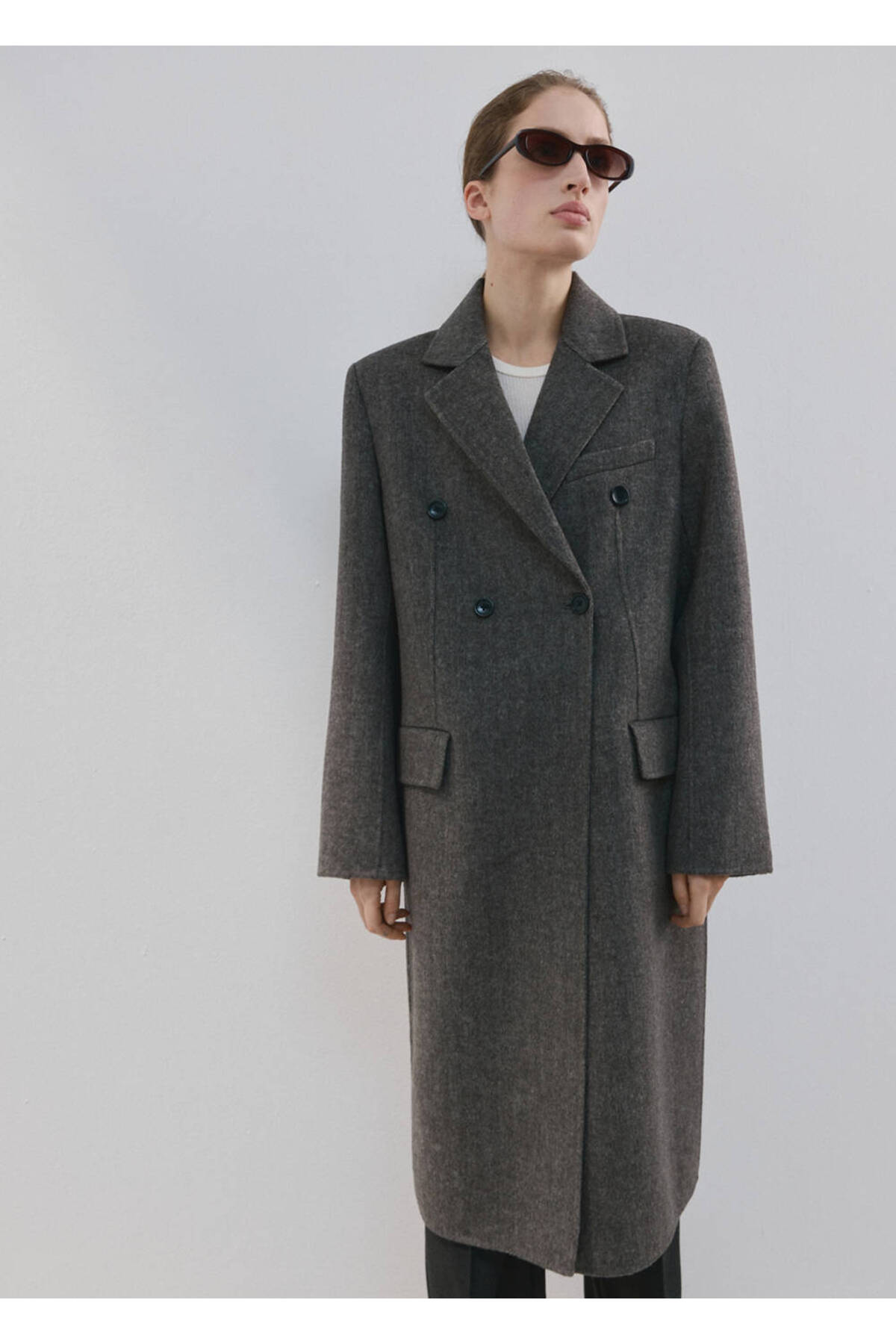 MANGO  Kruvaze yün palto