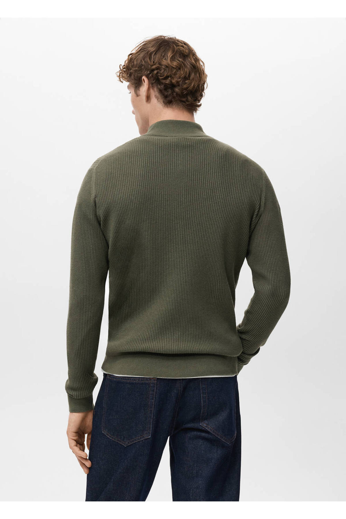 MANGO Man  Ribana fermuarlı yaka kazak - Görsel 4